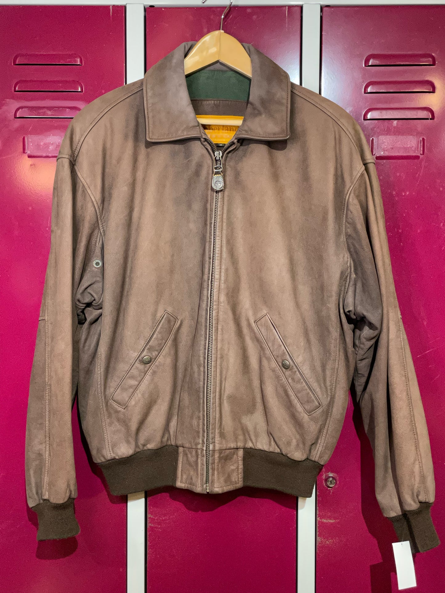 TIMBERLAND BROWN LEATHER JACKET SZ: M