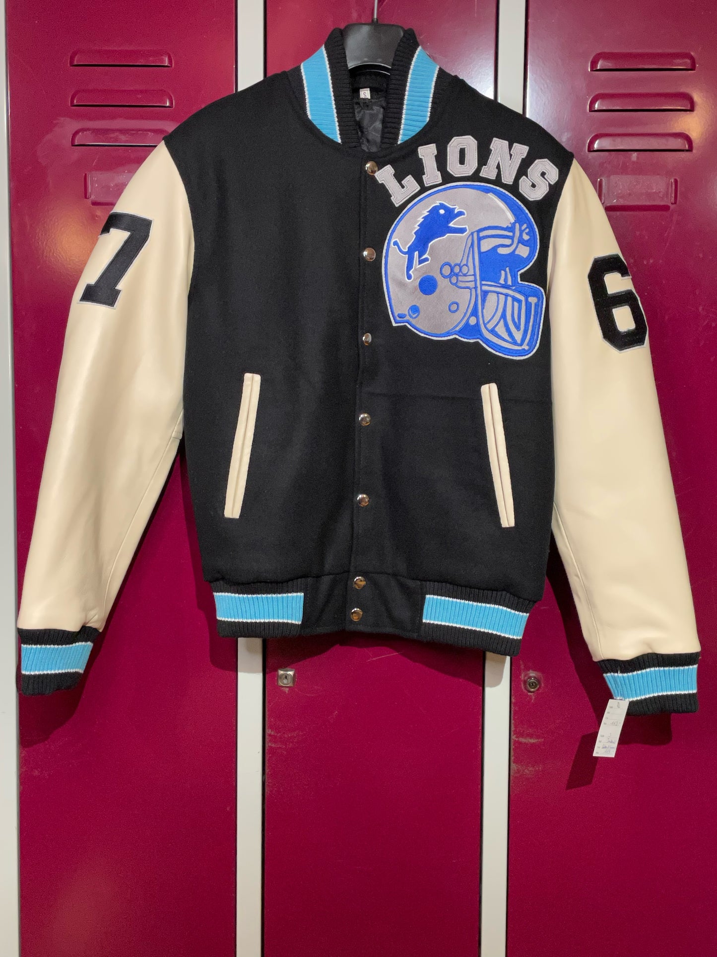 DETROIT LIONS LETTERMAN VARSITY JACKET SZ: S