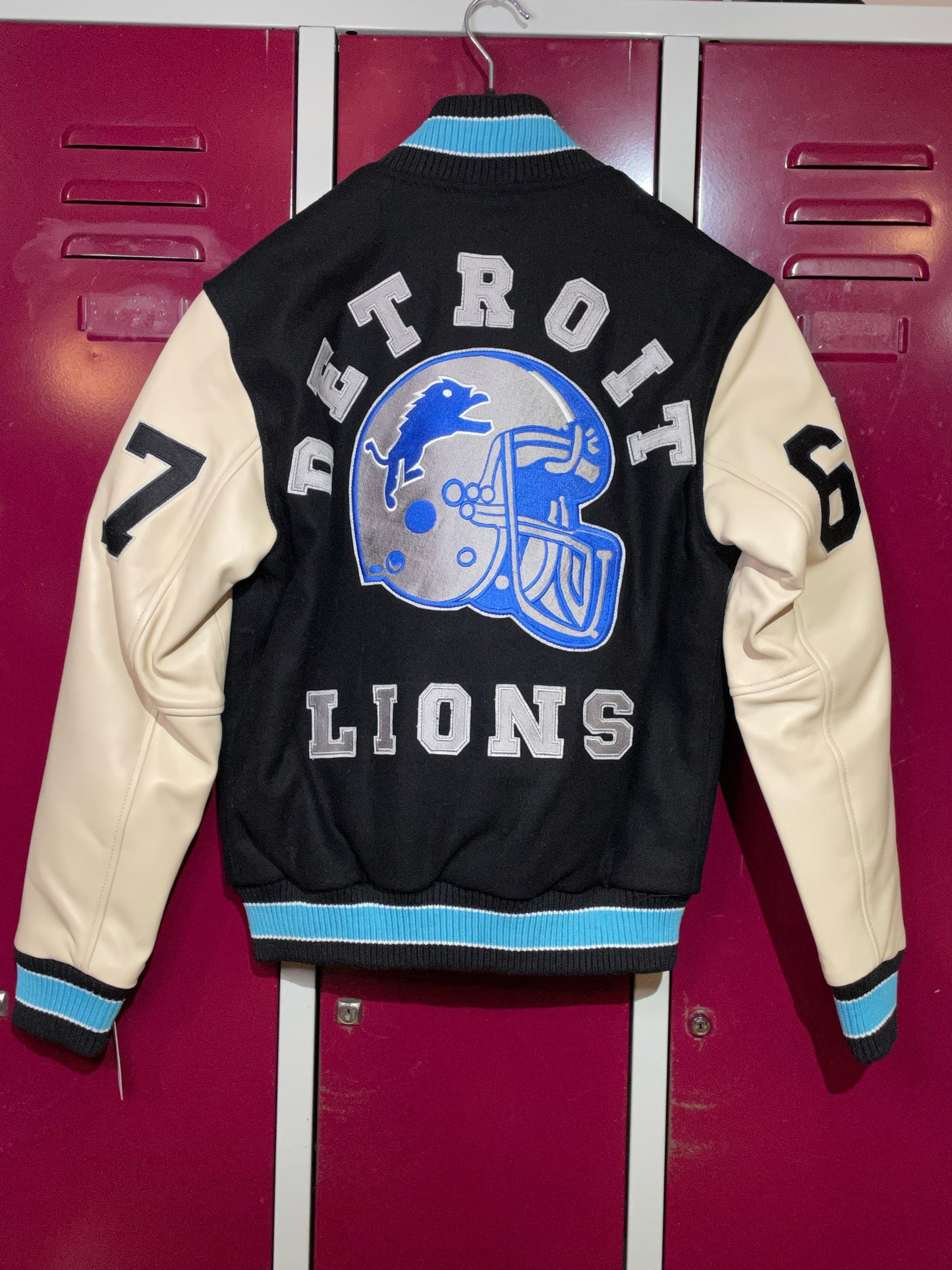 DETROIT LIONS LETTERMAN VARSITY JACKET SZ: S