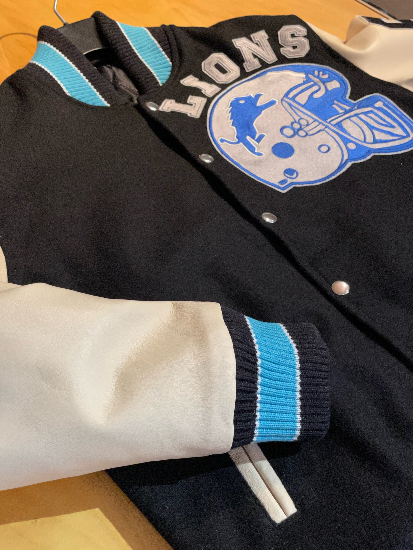 DETROIT LIONS LETTERMAN VARSITY JACKET SZ: S