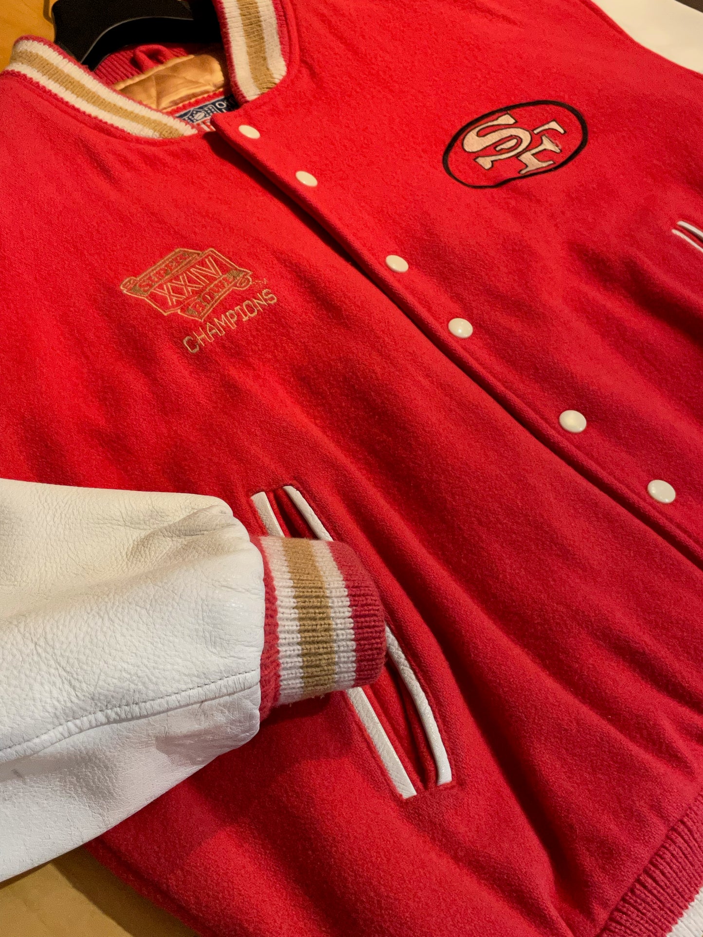 CAMPRI TEAMLINE SAN FRANCISCO 49ERS VINTAGE VARSITY JACKET  SZ: L
