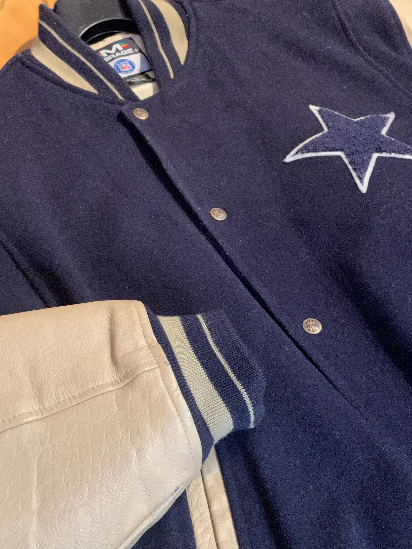 DALLAS COWBOYS MIRAGE VINTAGE VARSITY JACKET SZ: L