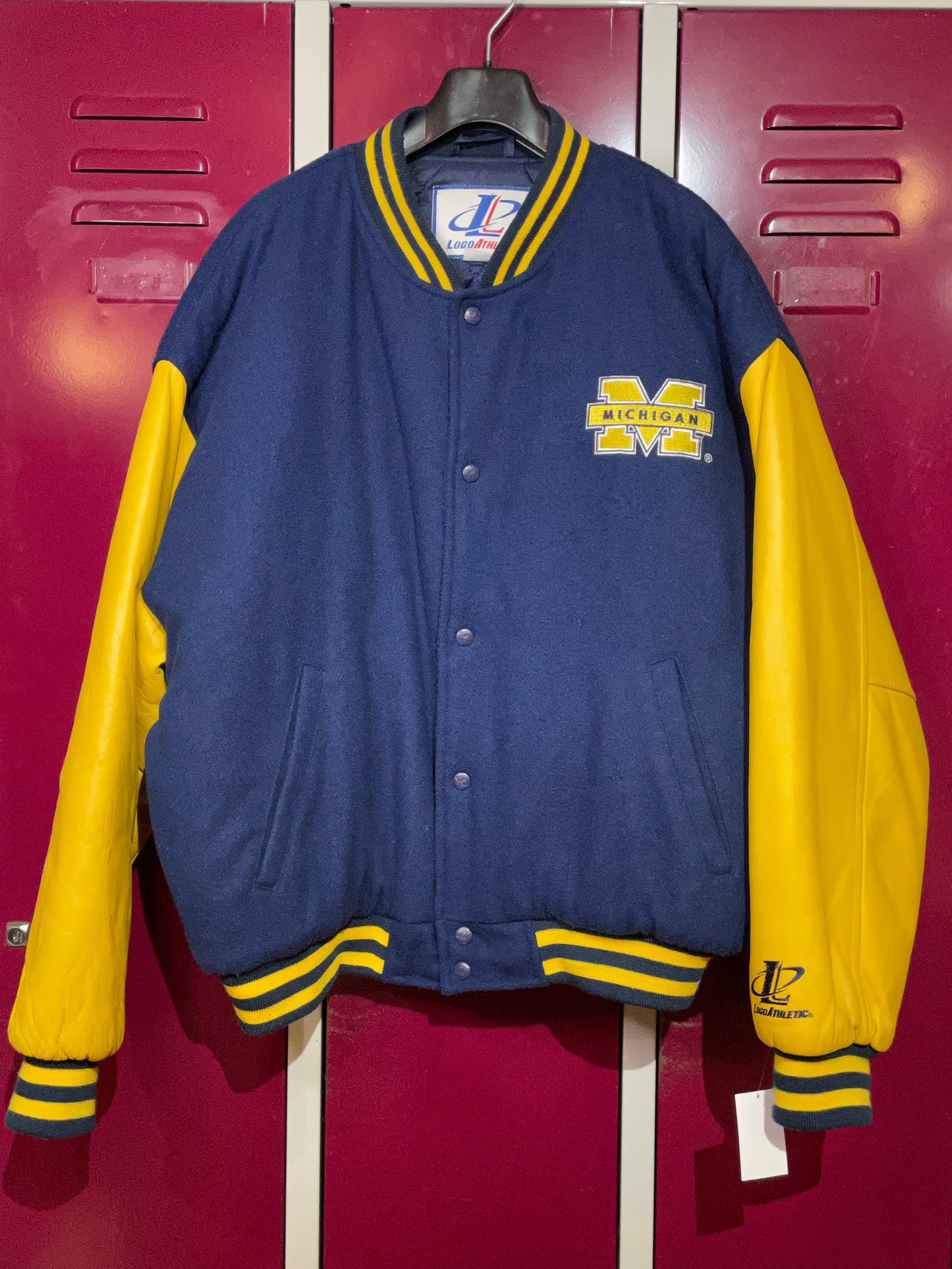 MICHIGAN WOLVERINES LOGO ATHLETIC VINTAGE VARSITY JACKET SZ: XL