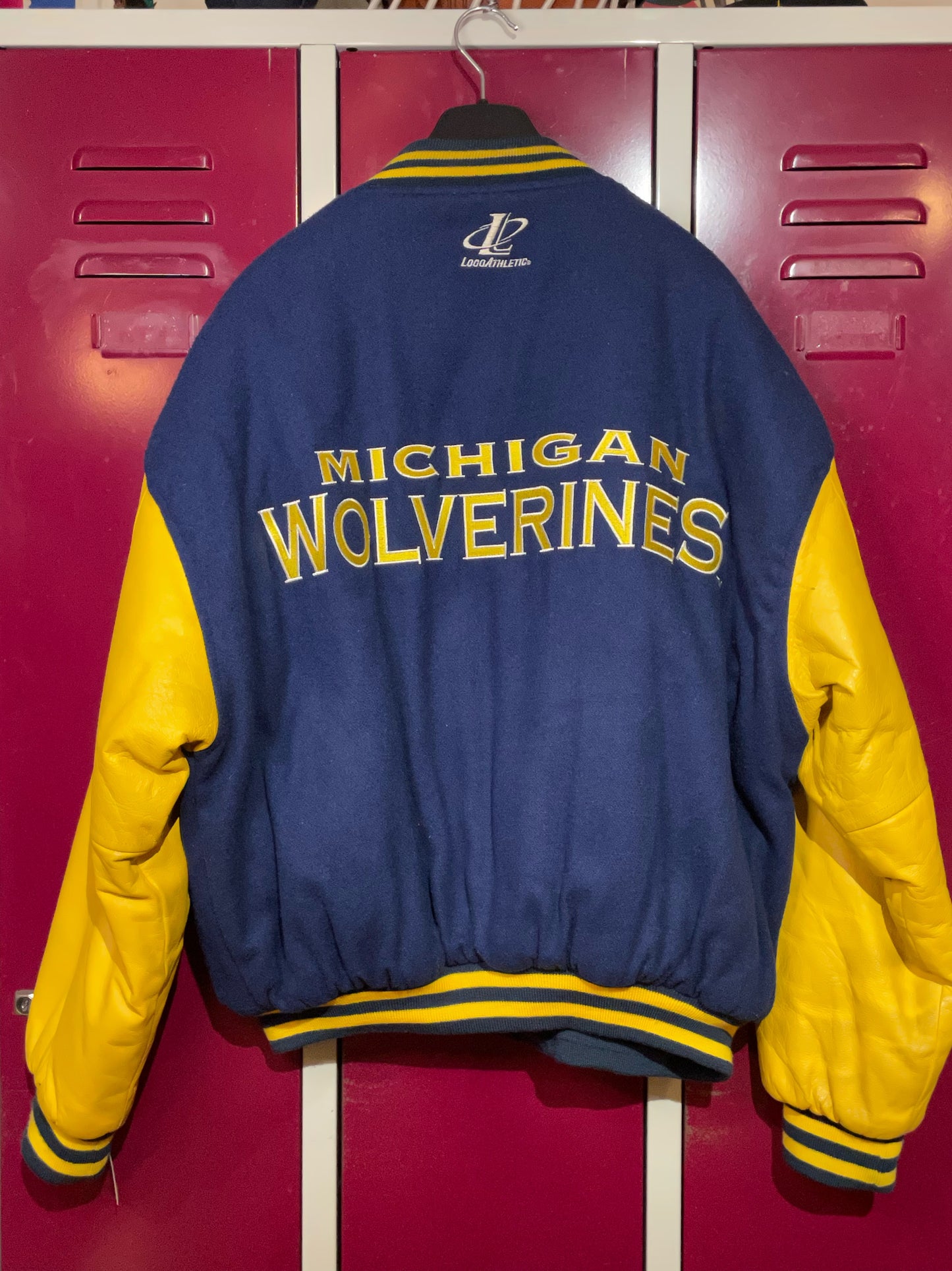 MICHIGAN WOLVERINES LOGO ATHLETIC VINTAGE VARSITY JACKET SZ: XL