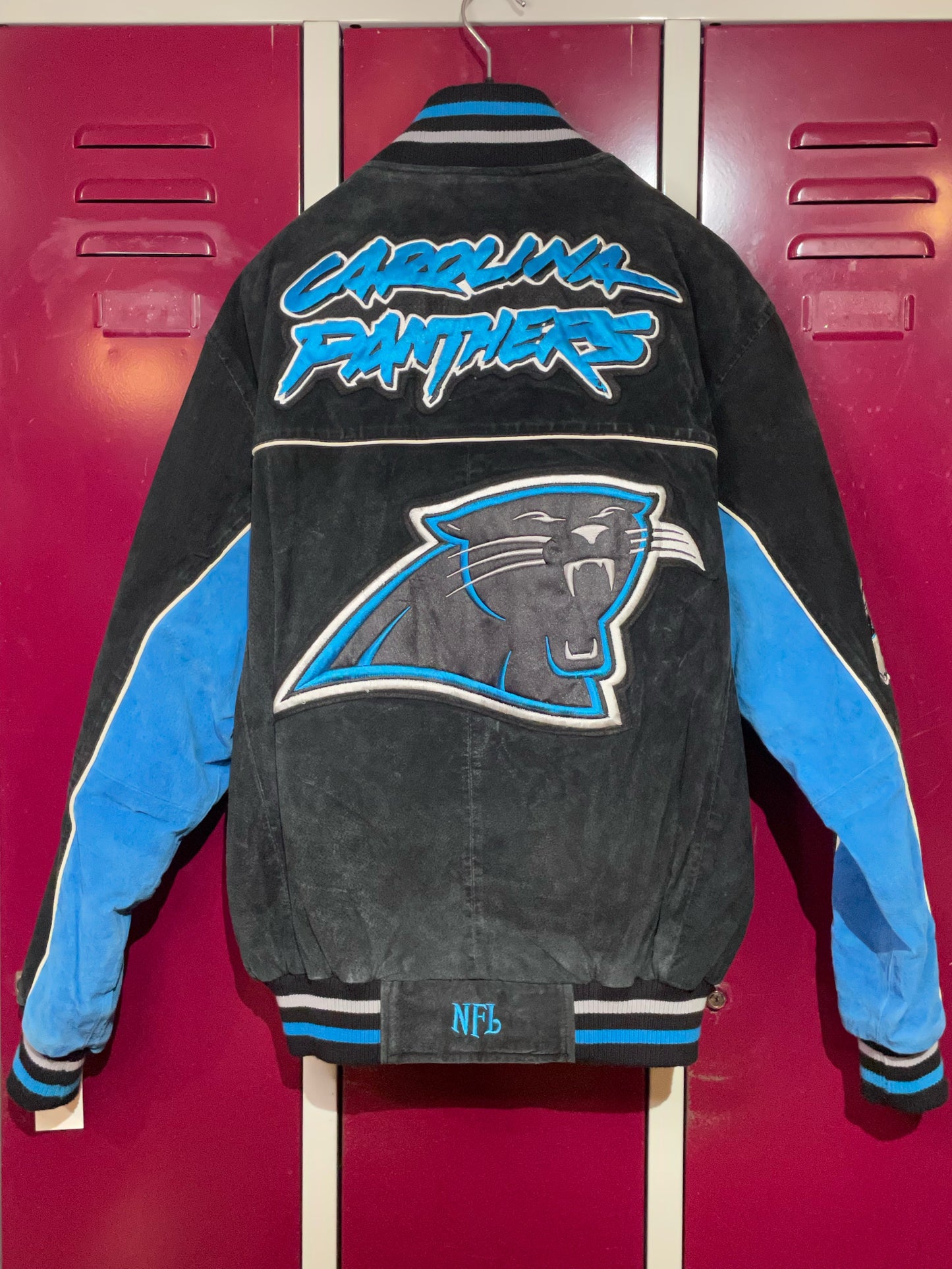 VINTAGE CAROLINA PANTHERS GIII NFL SUEDE JACKET SZ: M