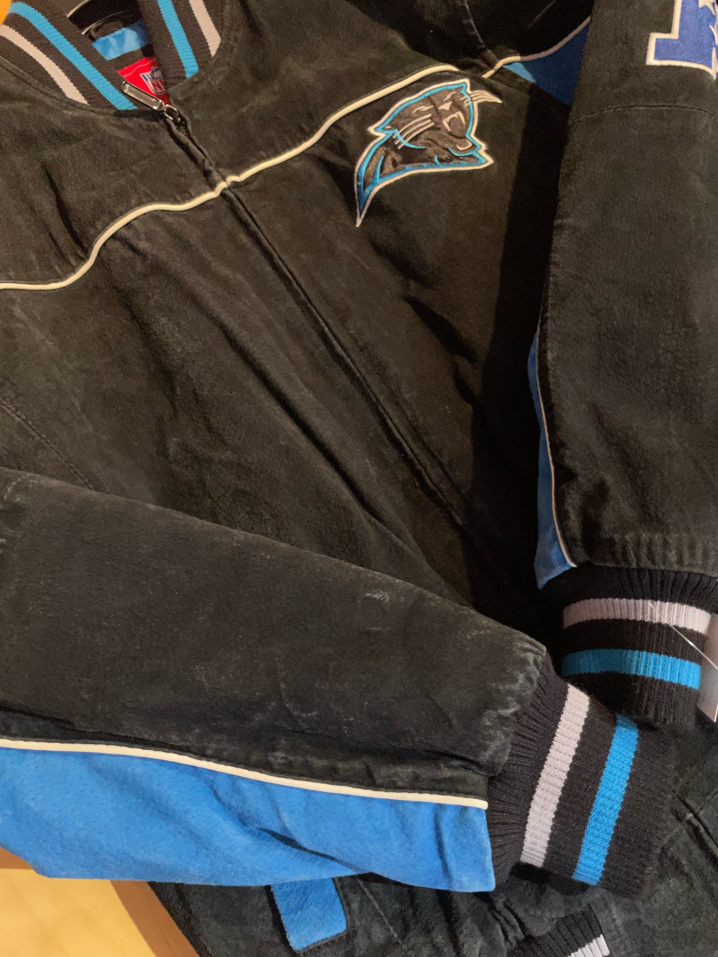 VINTAGE CAROLINA PANTHERS GIII NFL SUEDE JACKET SZ: M