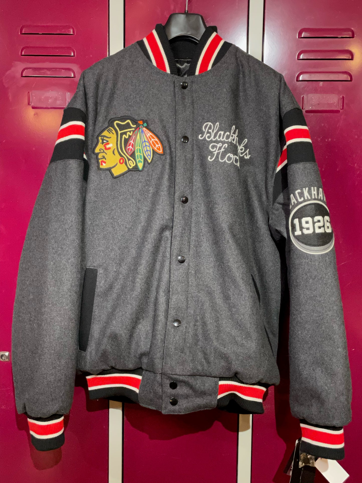 CHICAGO BLACKHAWKS GIII NFL REVERSIBLE JACKET BRAND NEW SZ: L