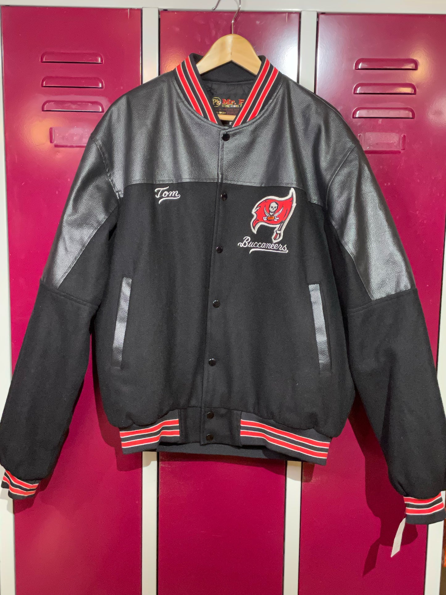 TAMPA BAY BUCCANEERS TOM BRADY MR. P'S VARSITY JACKET SZ: L