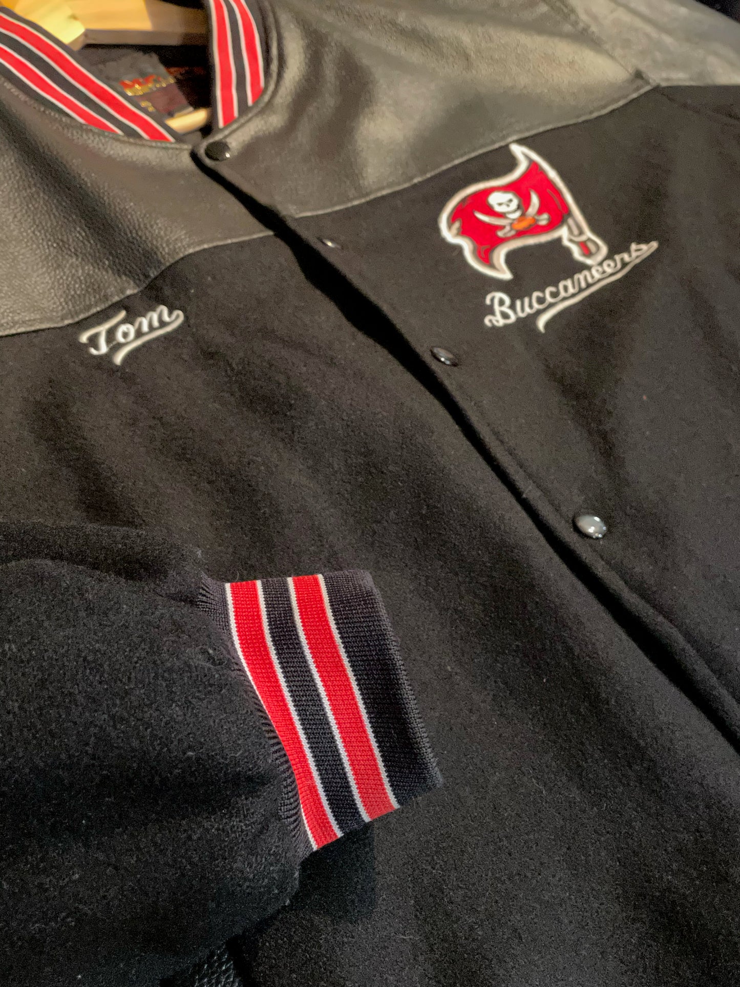 TAMPA BAY BUCCANEERS TOM BRADY MR. P'S VARSITY JACKET SZ: L