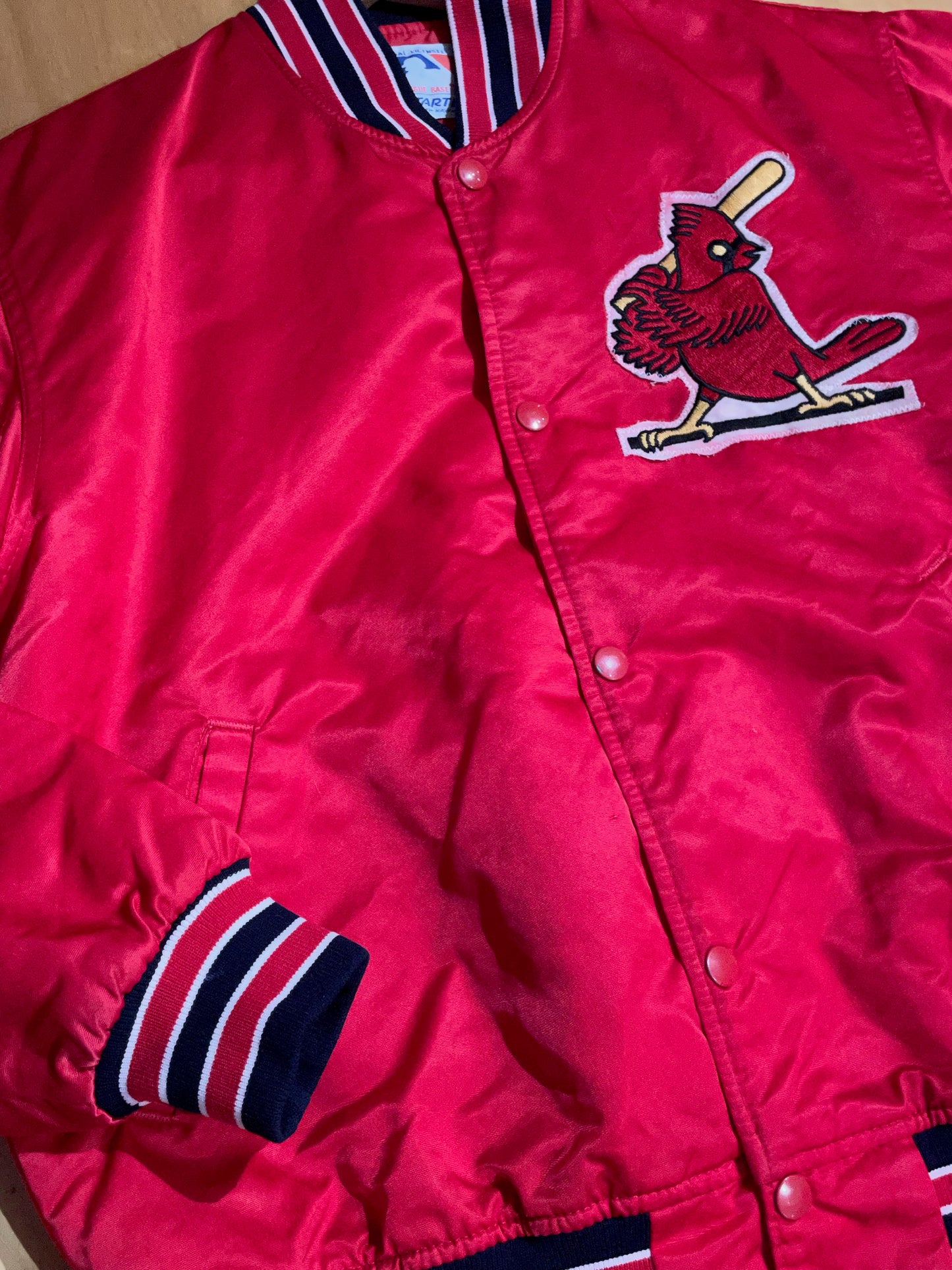 VINTAGE STARTER ST. LOUIS CARDINALS MLB SATIN JACKET  SZ: M