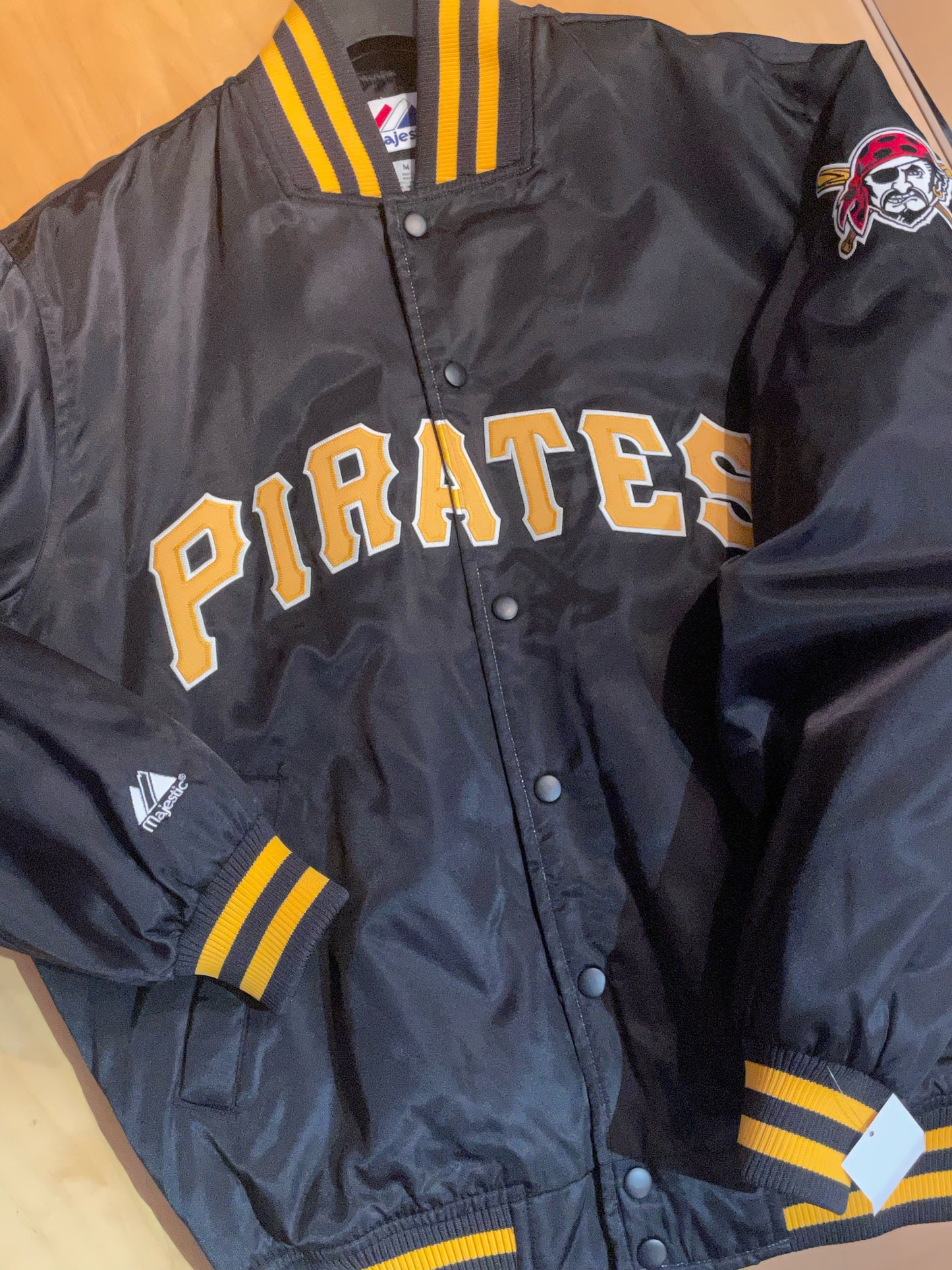 VINTAGE MAJESTIC PITTSBURGH PIRATES MLB SATIN JACKET SZ: M
