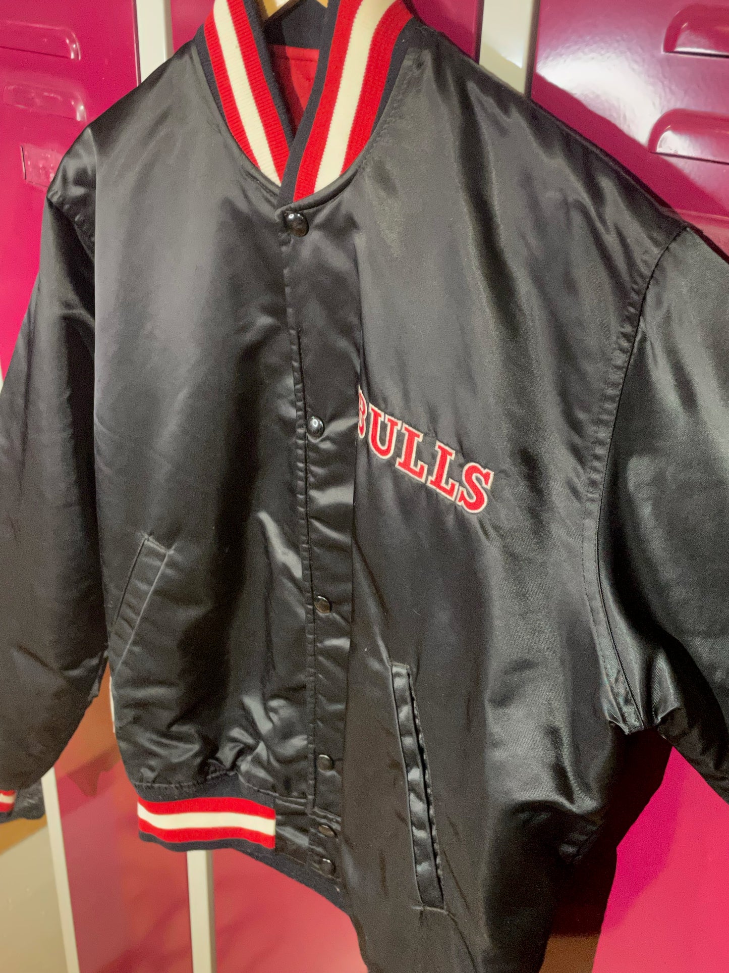 VINTAGE STARTER CHICAGO BULLS NBA SATIN JACKET SZ: L