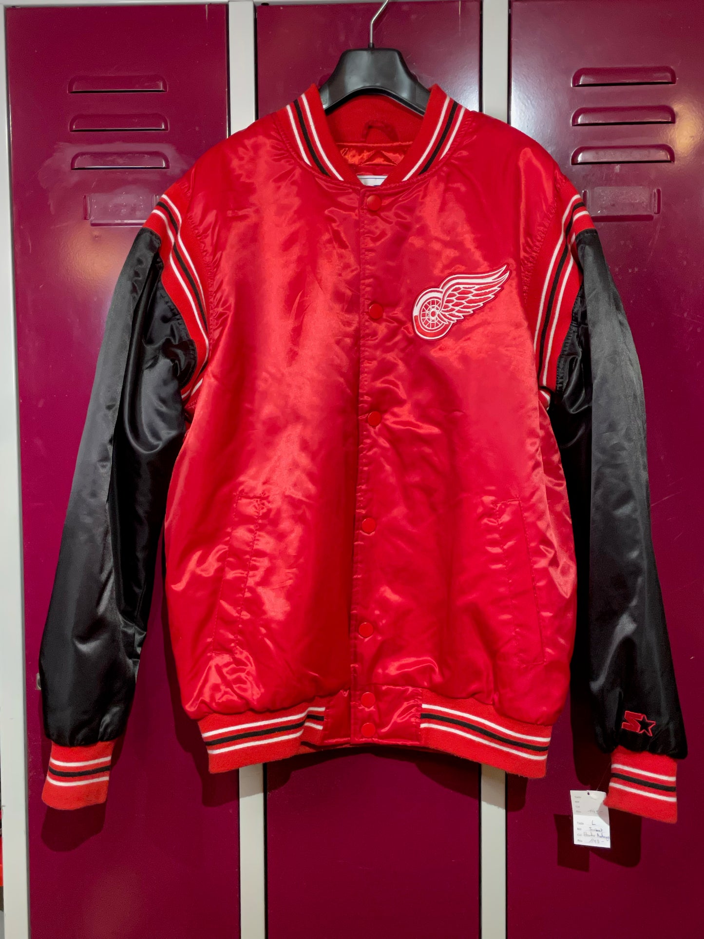 STARTER DETROIT RED WINGS NHL RETRO SATIN JACKET SZ: L