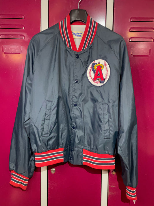 VINTAGE CHALK LINE LOS ANGELES ANGELS SATIN JACKET  SZ: L