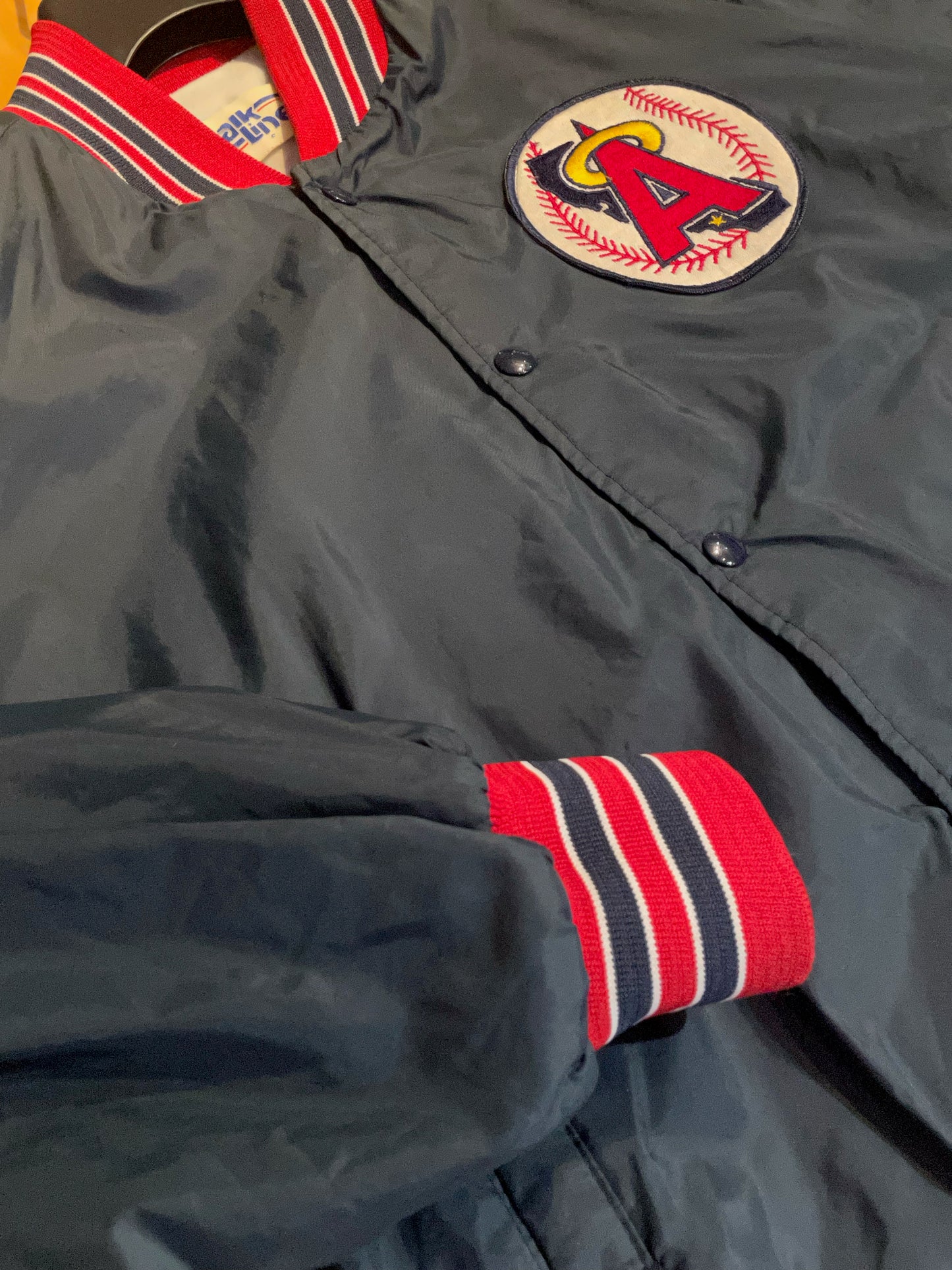 VINTAGE CHALK LINE LOS ANGELES ANGELS SATIN JACKET  SZ: L