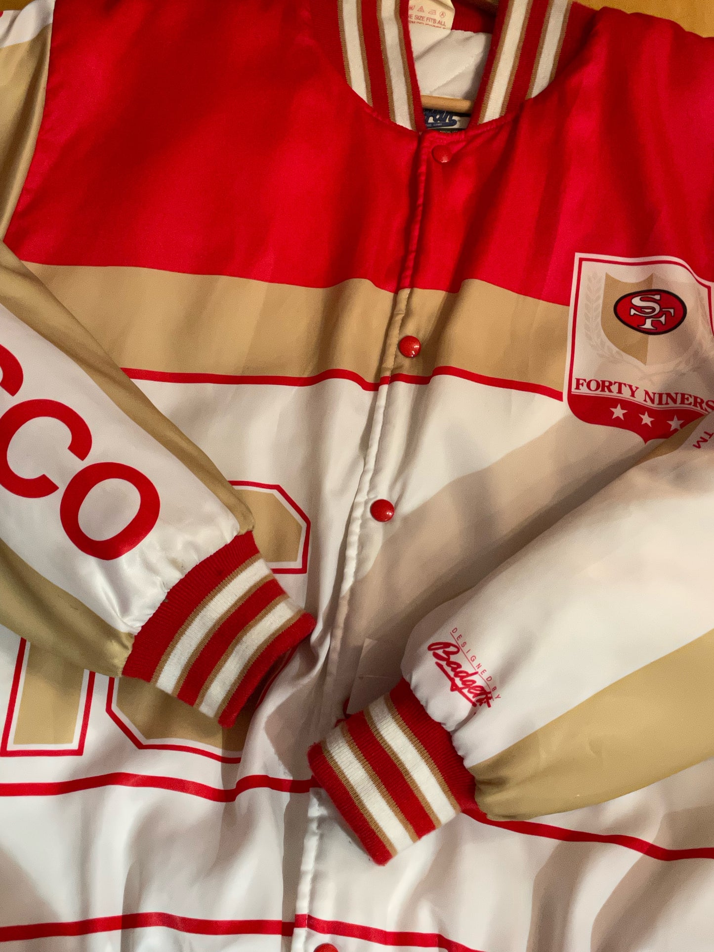 VINTAGE BAGETTI SPORTSFAN SAN FRANCISCO 49ERS NFL JACKET SZ: XL