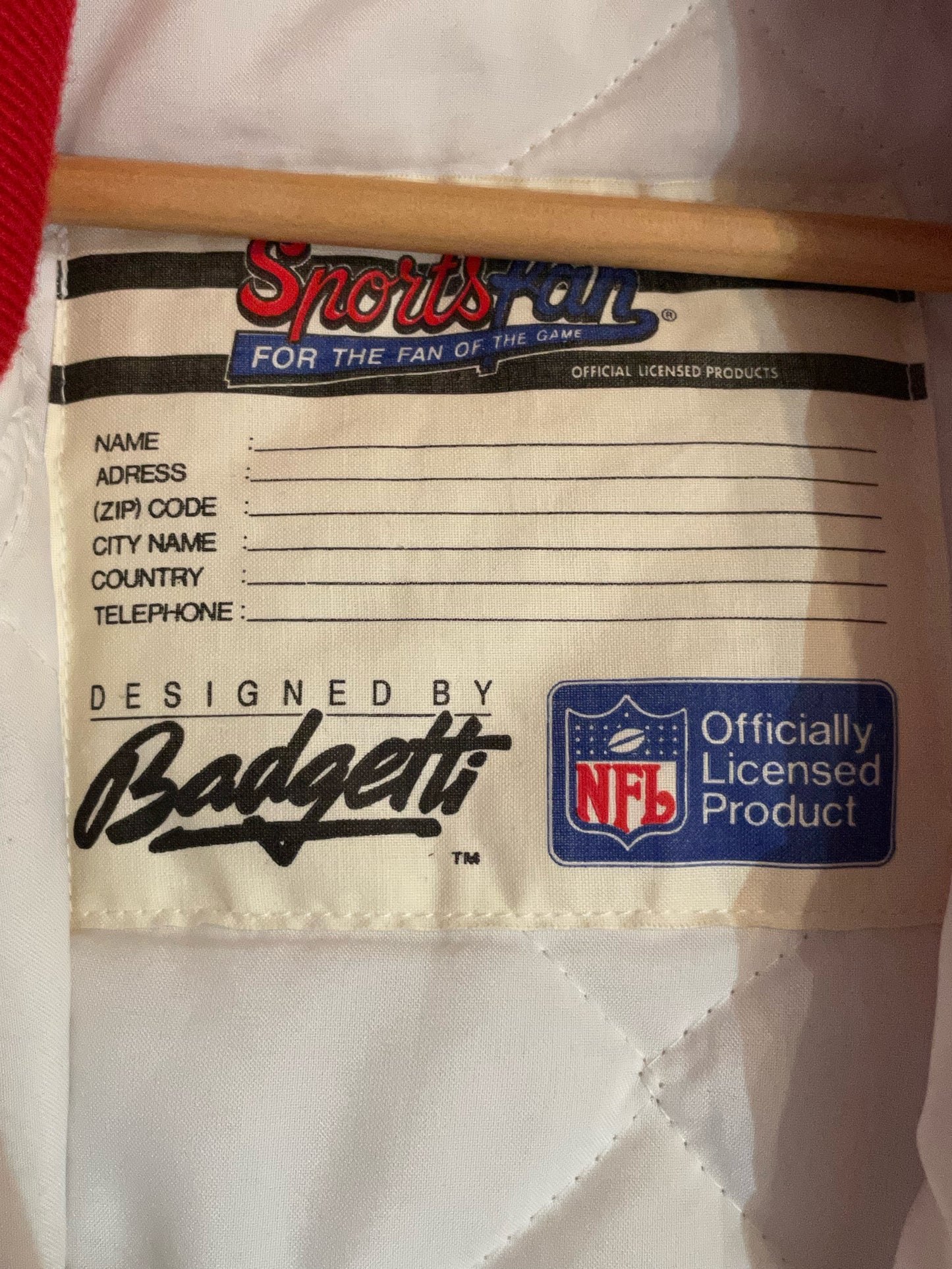 VINTAGE BAGETTI SPORTSFAN SAN FRANCISCO 49ERS NFL JACKET SZ: XL
