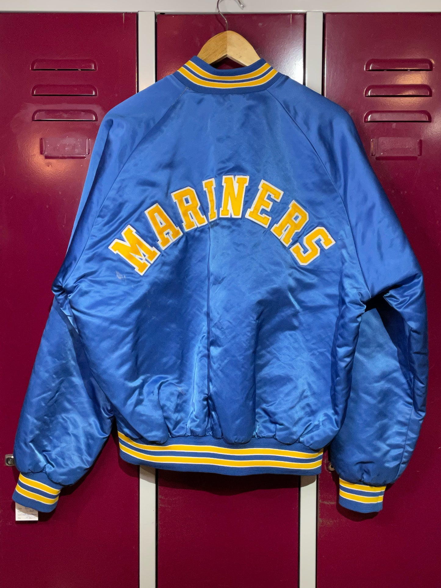 VINTAGE CHALK LINE SEATTLE MARINERS MLB SATIN JACKET SZ: XL