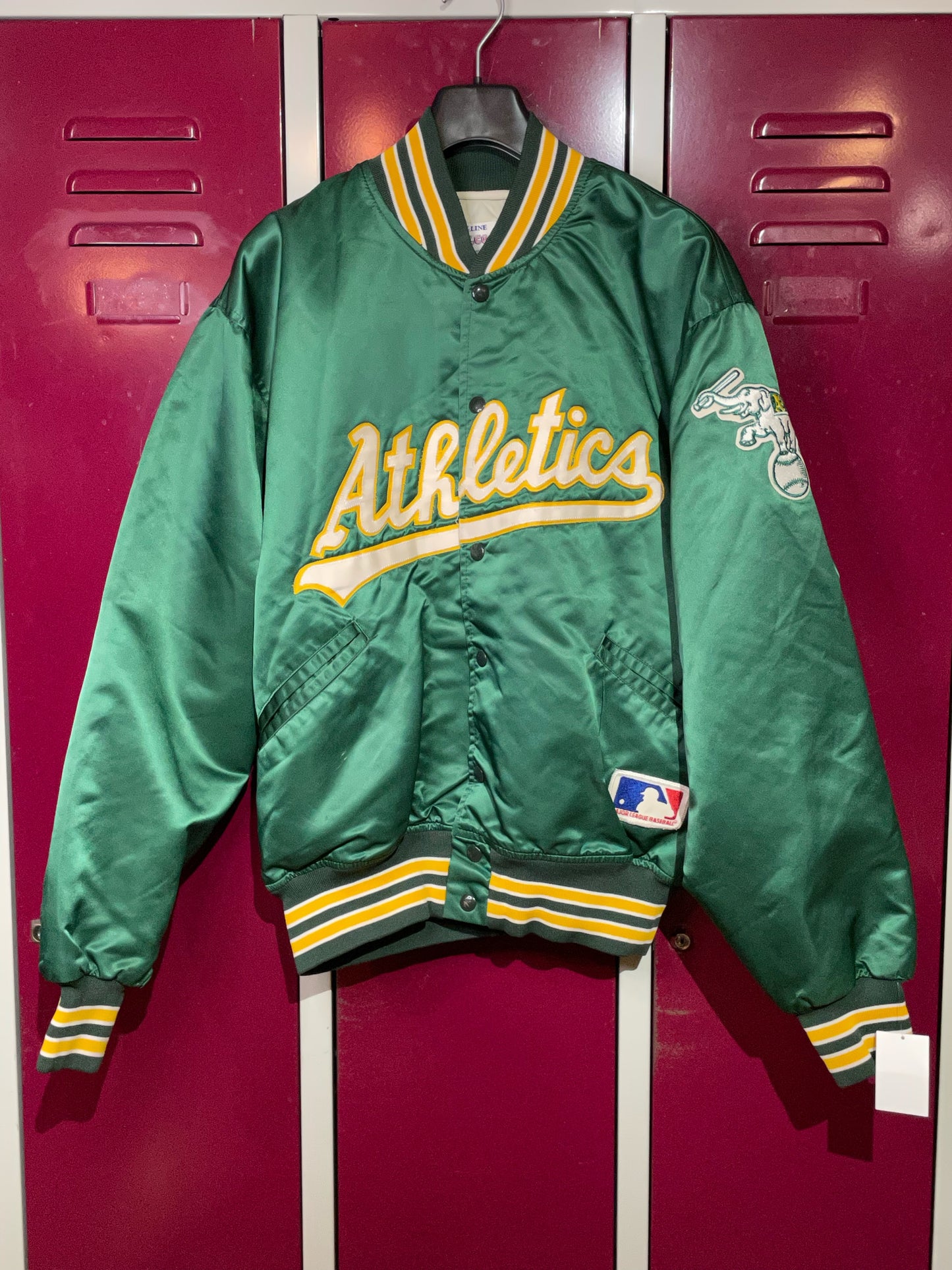 VINTAGE FELCO OAKLAND ATHLETICS MLB SATIN JACKET SZ: XL