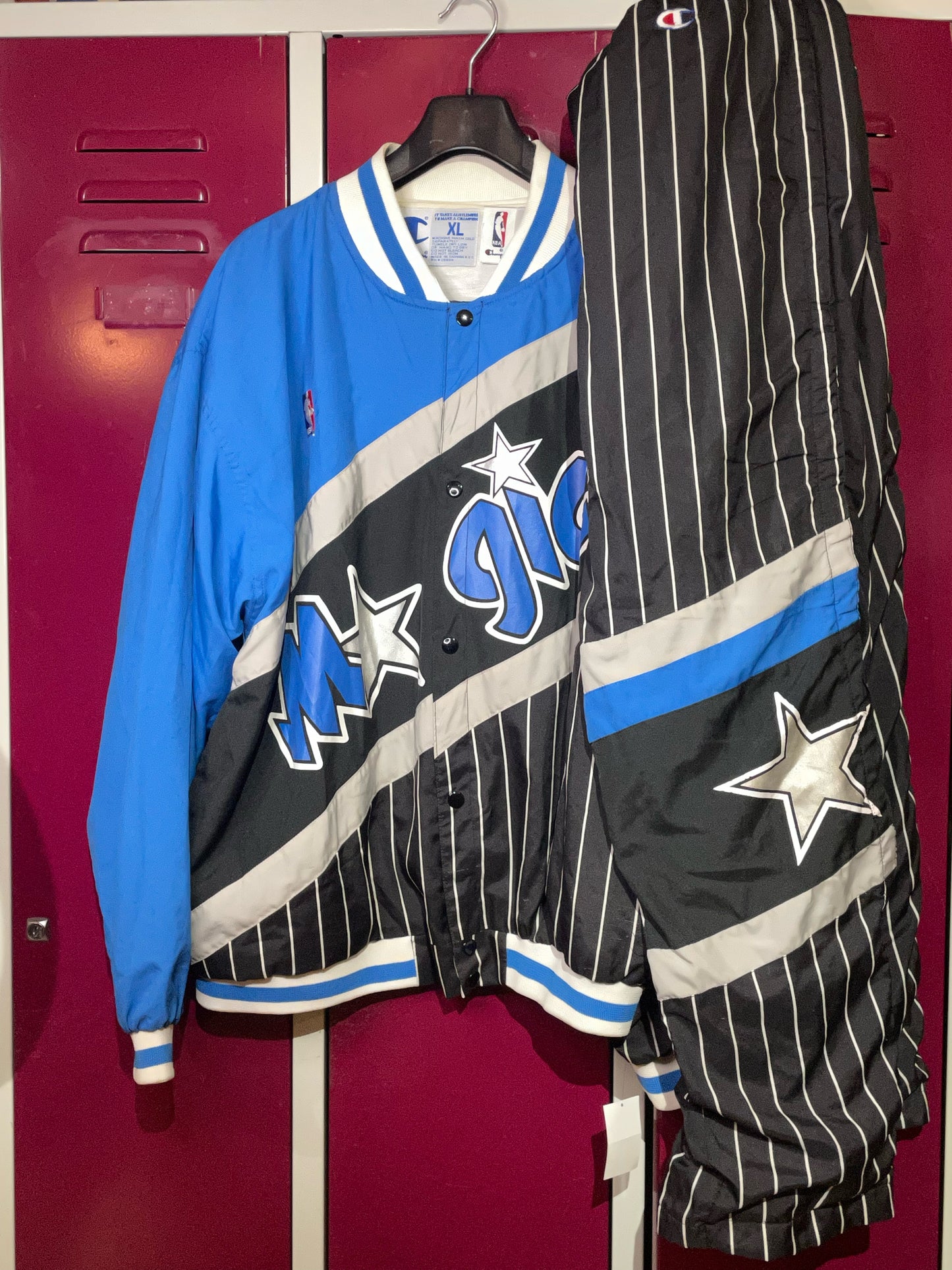 VINTAGE CHAMPION MAGIC ORLANDO COMPLETE WARM UP JACKET & PANTS SZ: XL