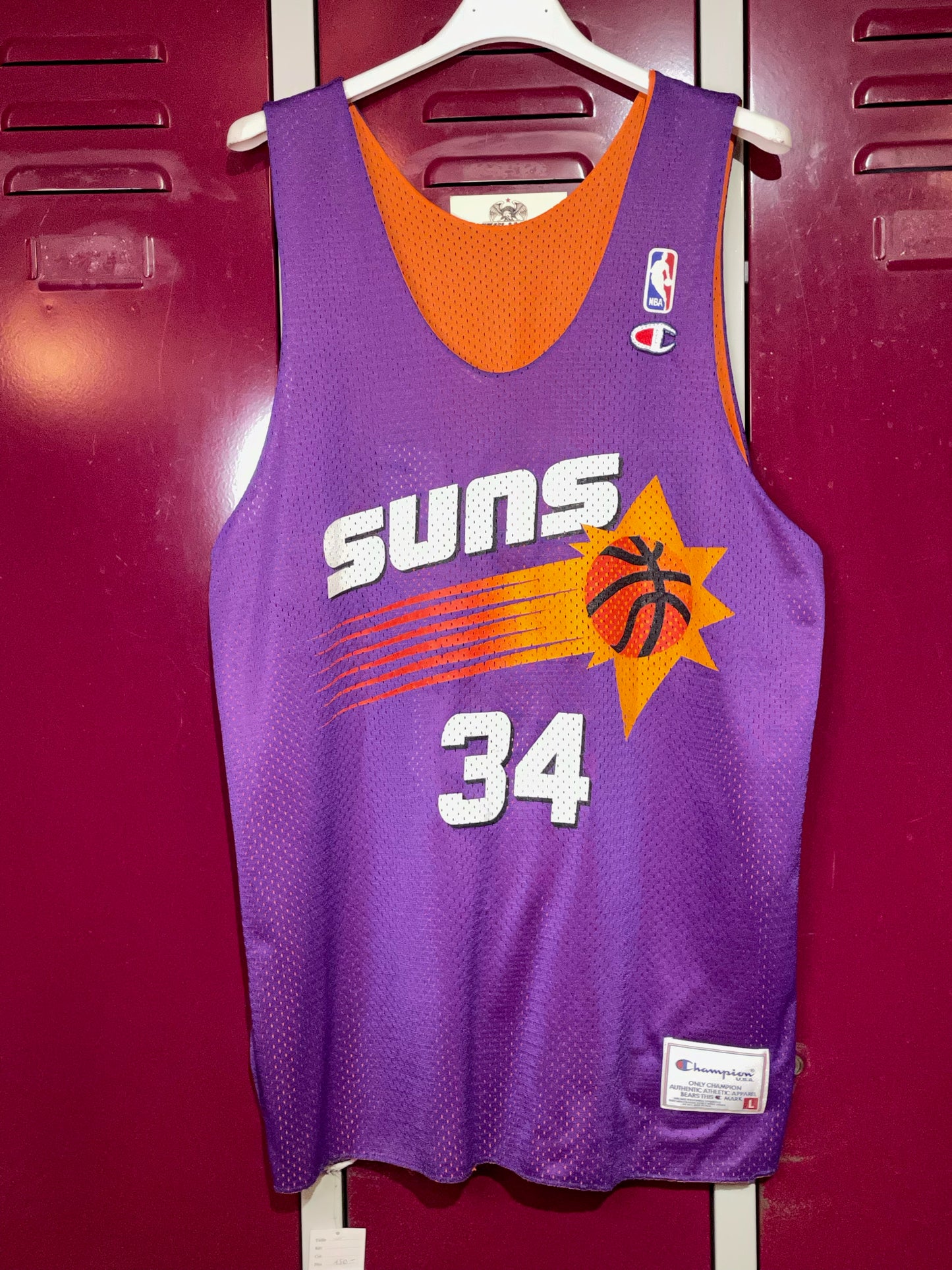 REVERSIBLE VINTAGE CHAMPION PHOENIX SUNS NBA JERSEY SZ: L