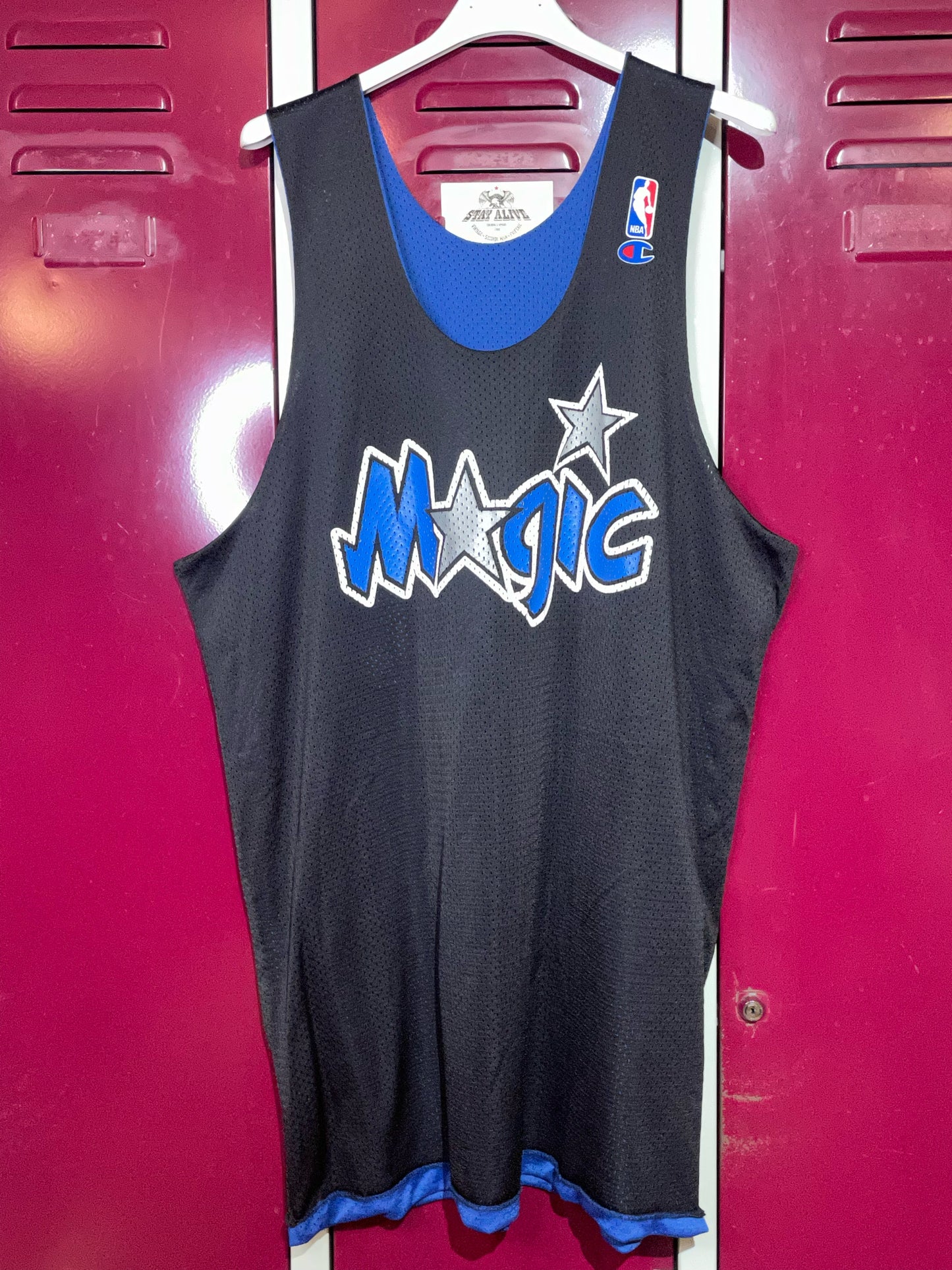 REVERSIBLE VINTAGE CHAMPION MAGIC ORLANDO NBA JERSEY SZ: L