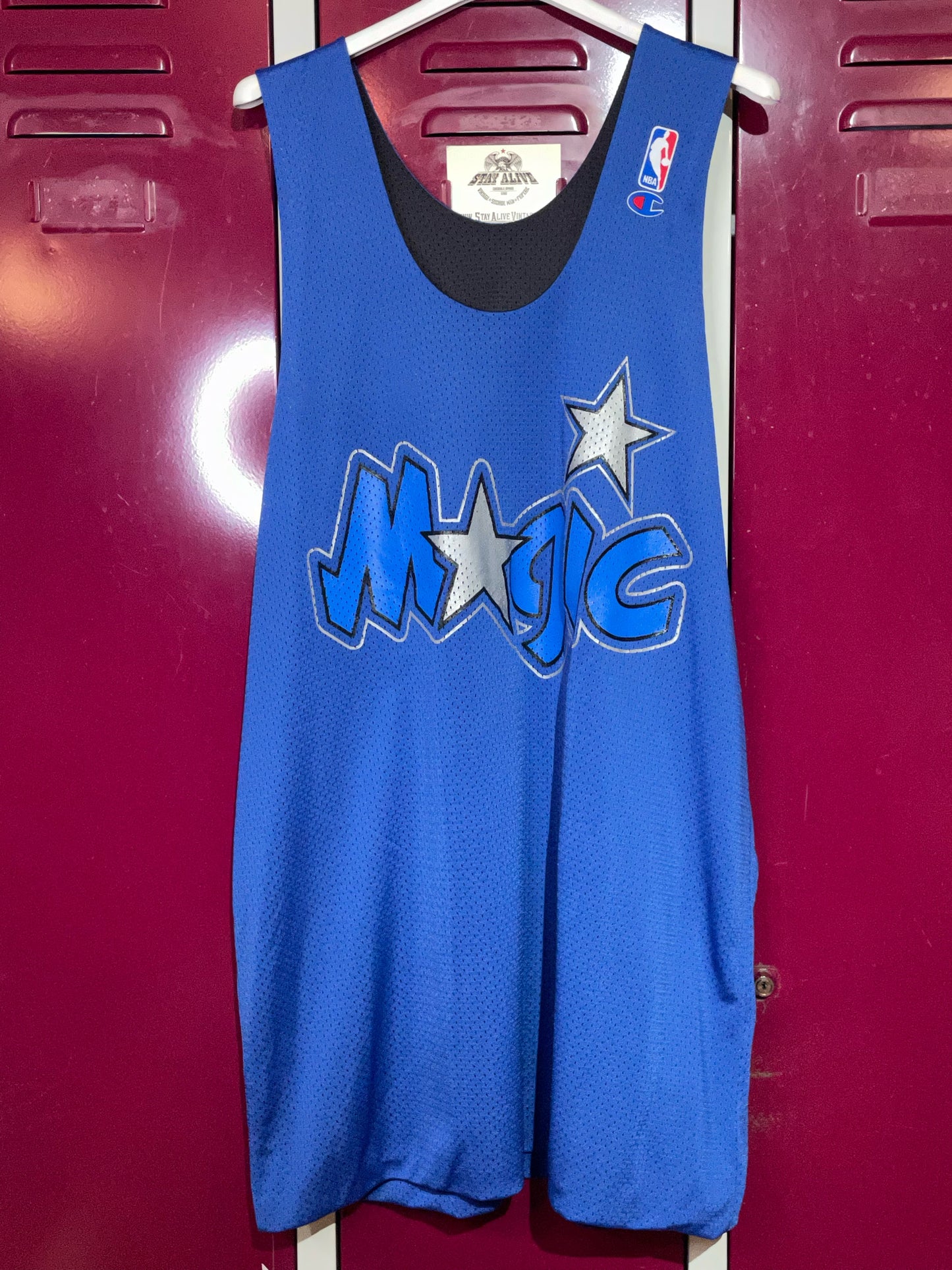 REVERSIBLE VINTAGE CHAMPION MAGIC ORLANDO NBA JERSEY SZ: L