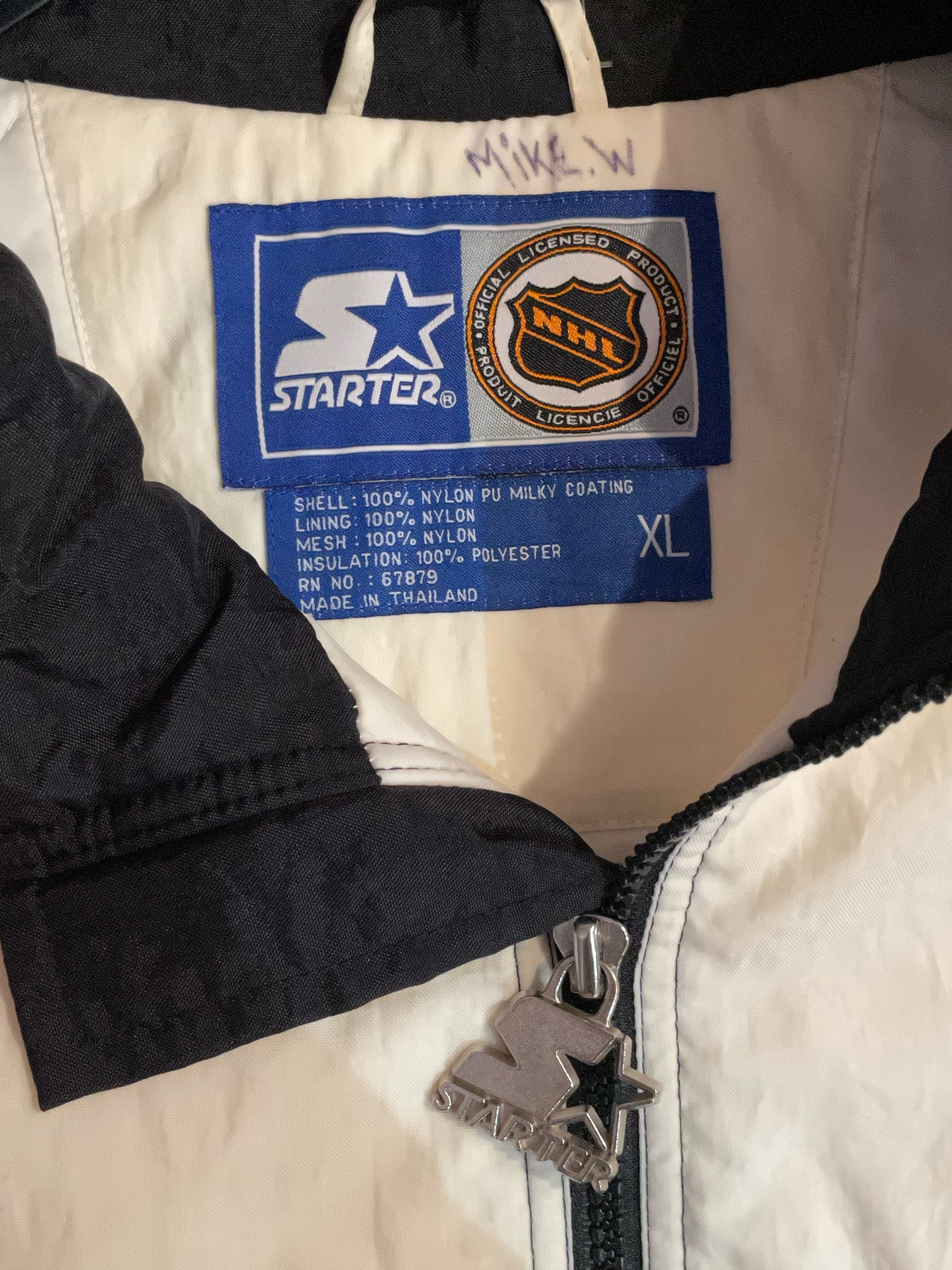 VINTAGE STARTER BOSTON BRUINS NHL HALF ZIP JACKET  SZ: XL