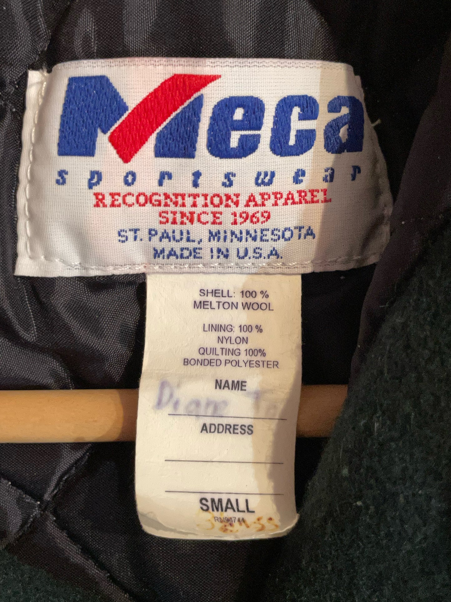 WOMEN VINTAGE MECCA SPORTWEAR VARSITY JACKET SZ: S
