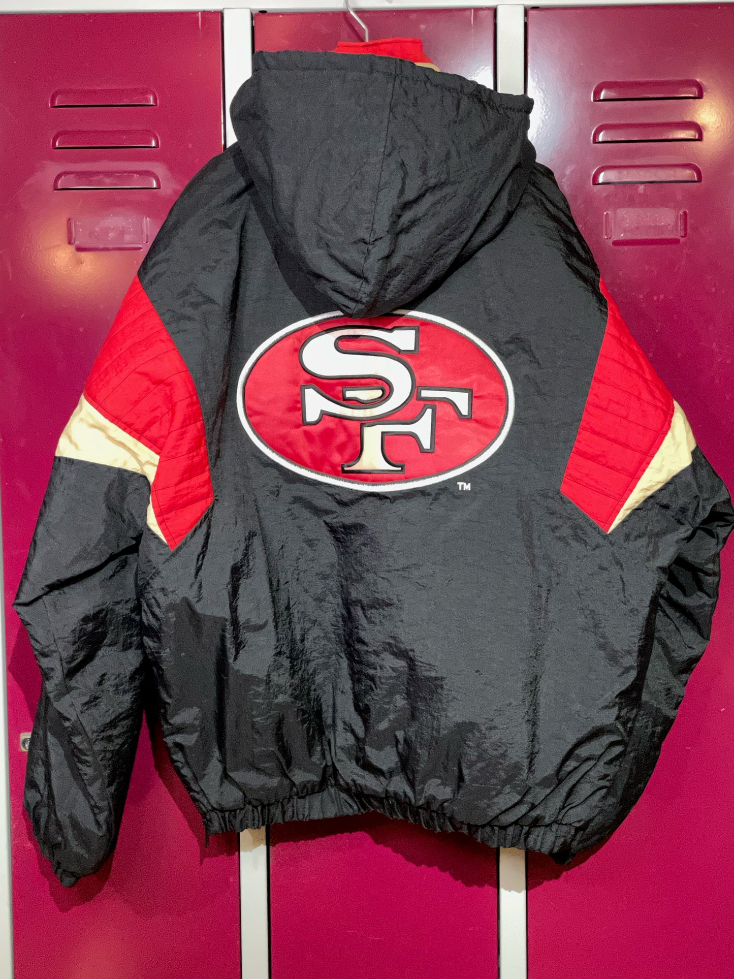 VINTAGE STARTER SF 49ERS NFL HALF ZIP JACKET SZ: L
