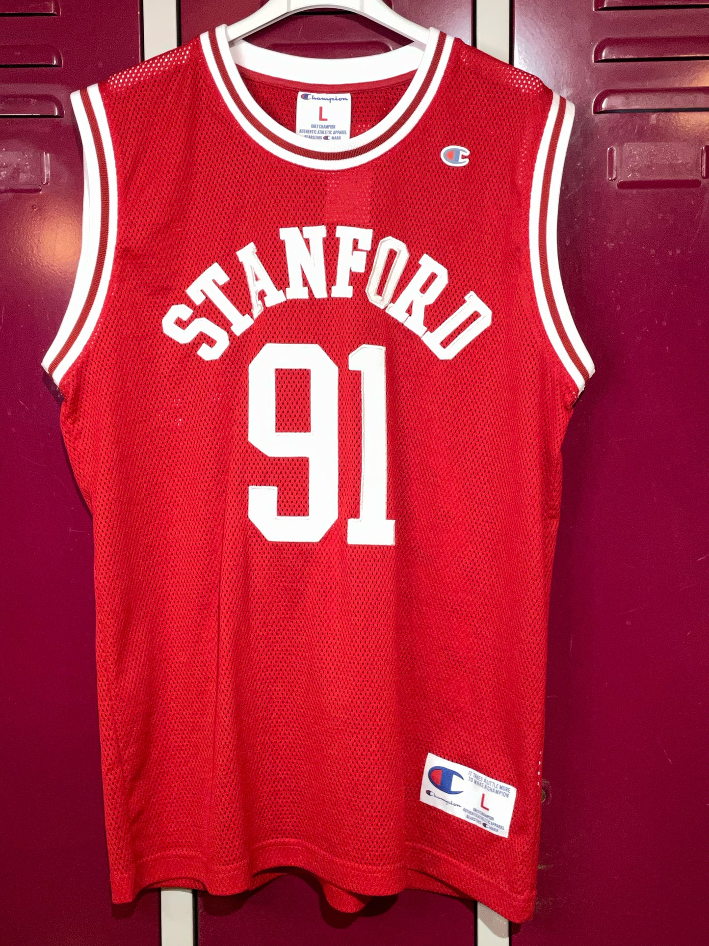 CHAMPION STANFORD UNIVERSITY BASKETBALL JERSEY SZ: L