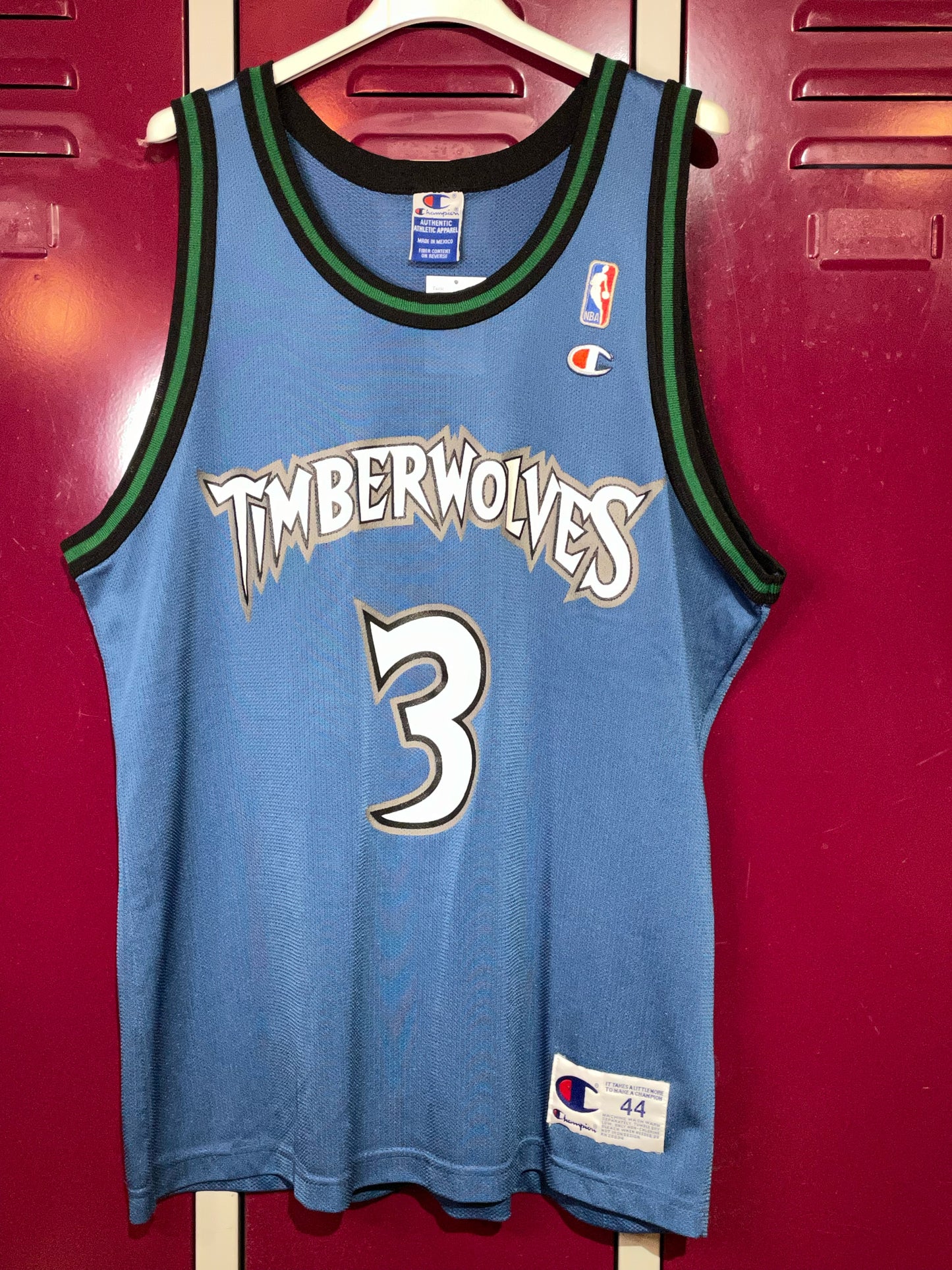 CHAMPION MINNESOTA TIMBERWOLVES "STEPHON MARBURY) NBA JERSEY SZ: 44