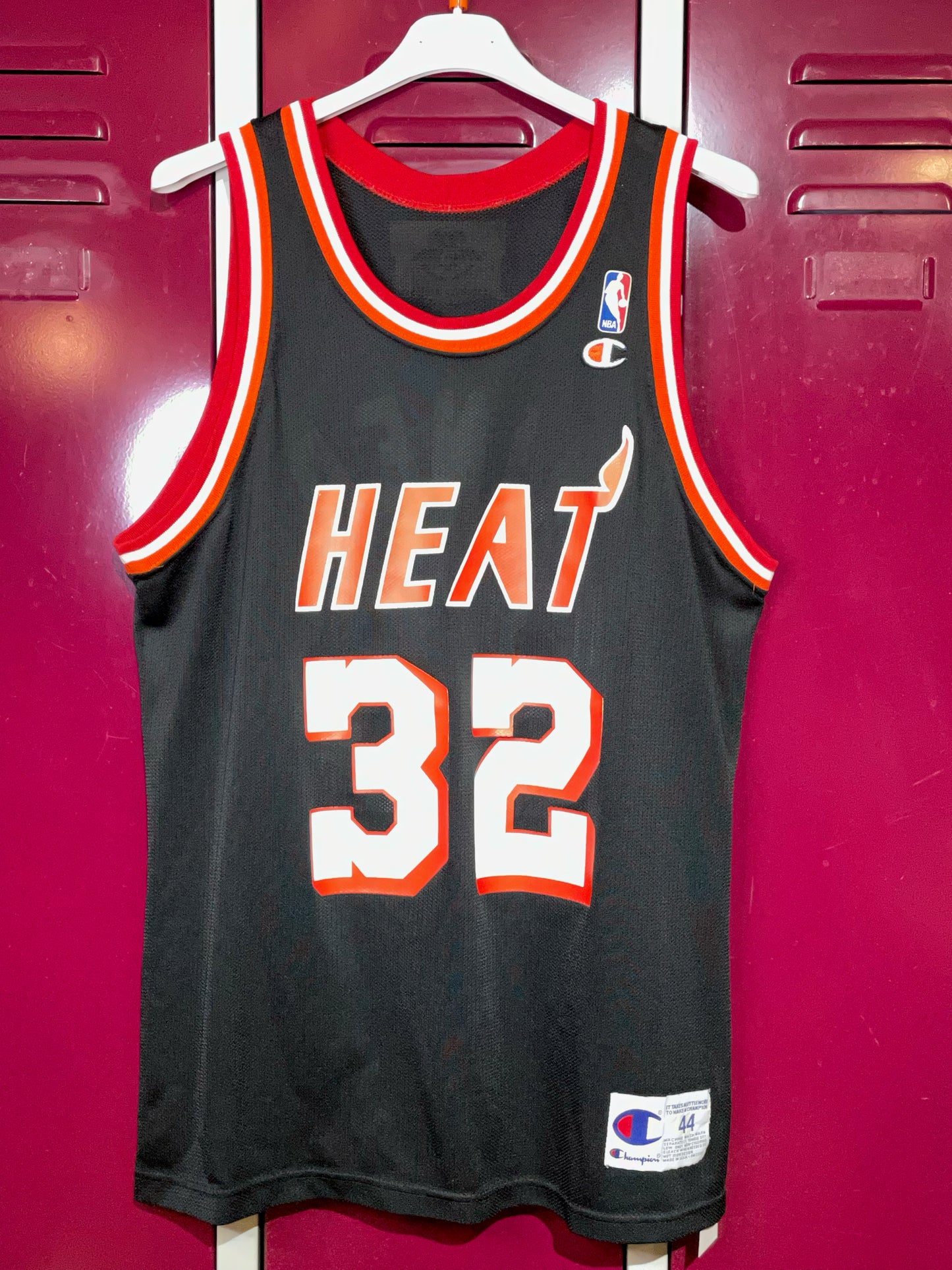 VINTAGE CHAMPION MIAMI HEAT "HAROLD MINER" NBA JERSEY SZ: 44