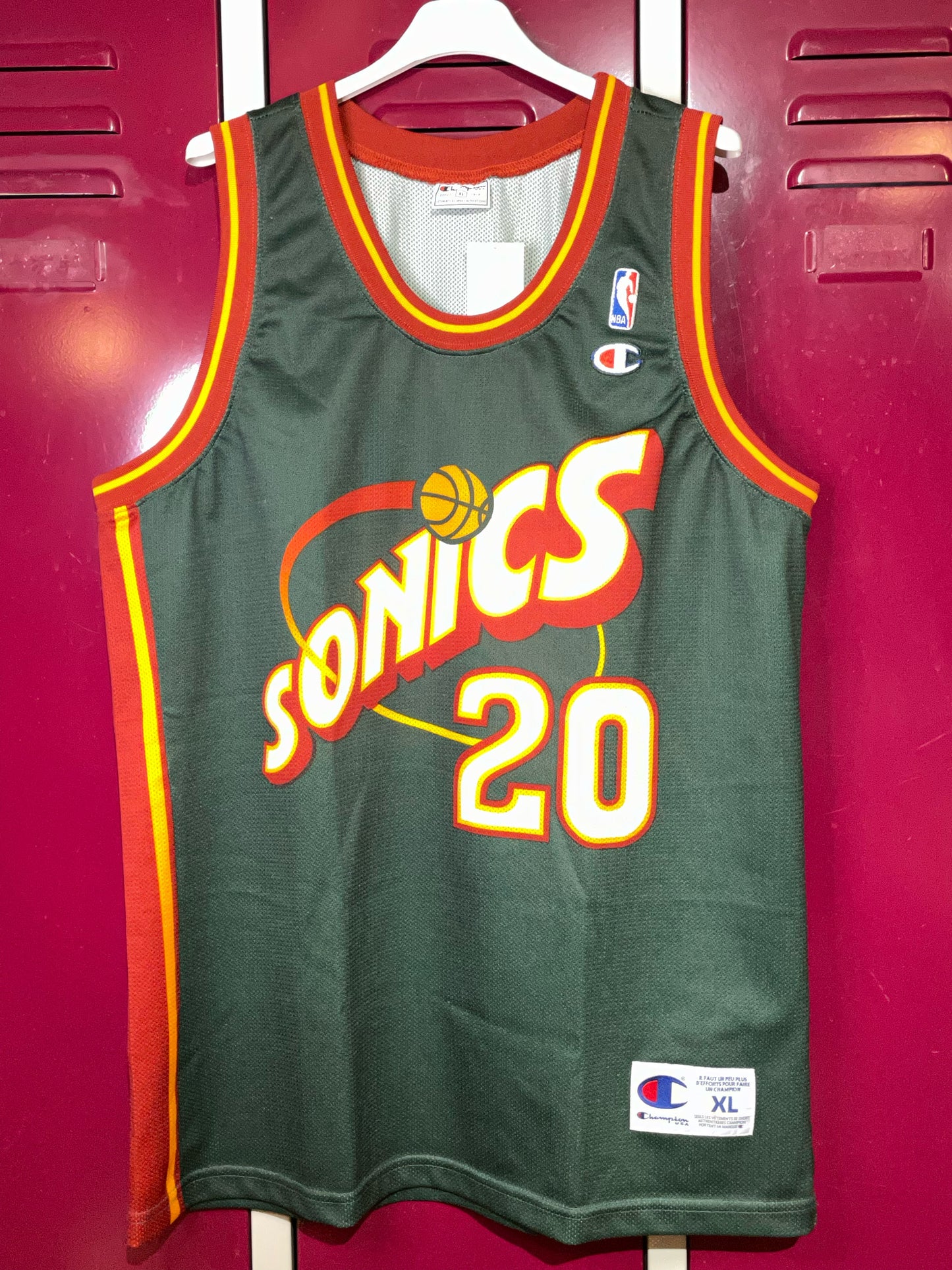 CHAMPION SUPERSONICS SEATTLE "GARY PAYTON" NBA JERSEY SZ: XL