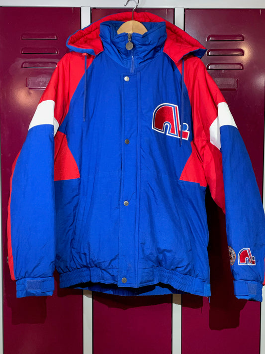 VINTAGE PLAYERS COLLECTION QUEBEC NORDIQUES PUFFER JACKET  SZ: L