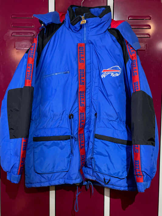 VINTAGE GAME DAY BUFFALO BILLS NFL PUFFER COAT JACKET  SZ: L