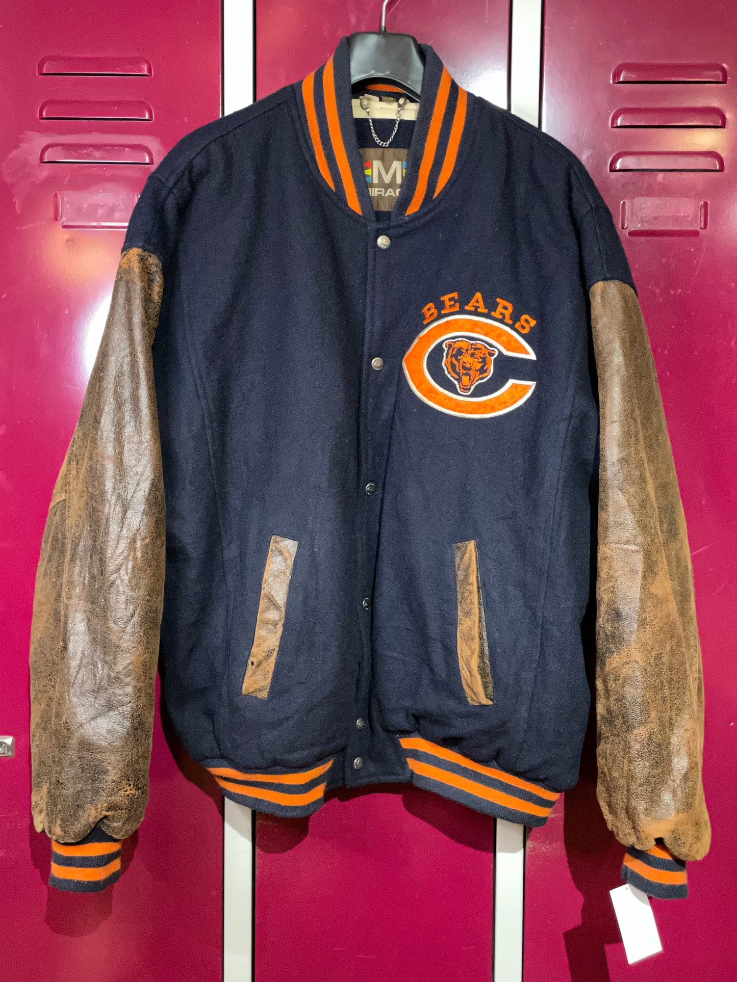 VINTAGE MIRAGE CHICAGO BEARS NFL VARSITY JACKET SZ: XL