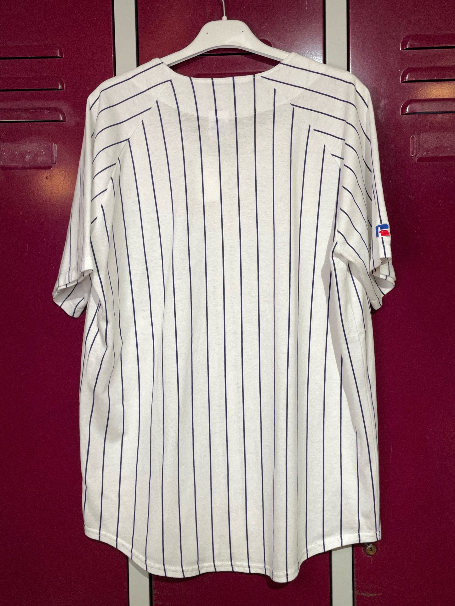 VINTAGE RUSSEL ATHLETIC NEW YORK YANKEES MLB BASEBALL JERSEY SZ: M