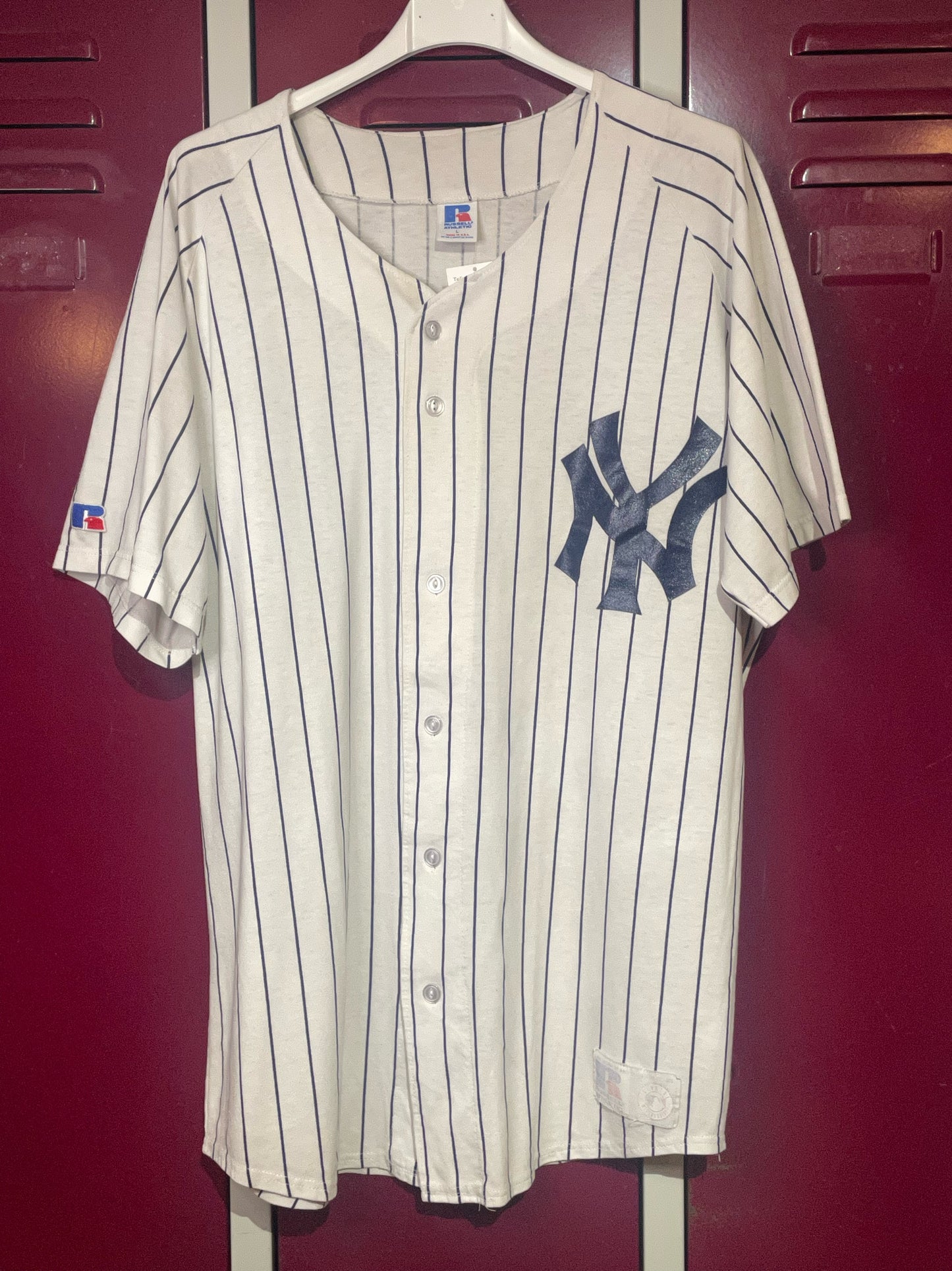RUSSELL ATHLETIC NEW YORK YANKEES MLB BASEBALL JERSEY SZ: L