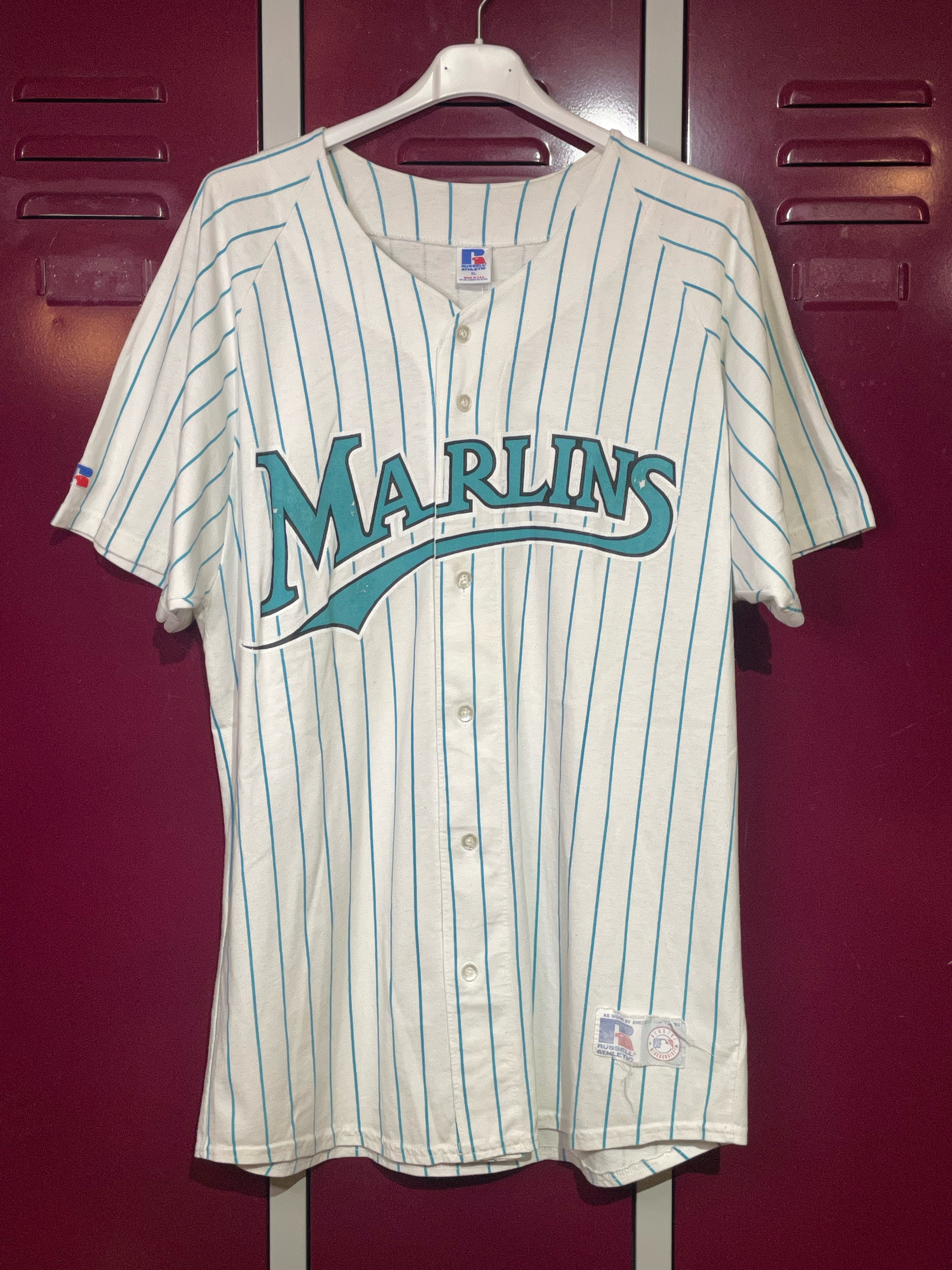 RUSSELL ATHLETIC MIAMI MARLINS MLB BASEBALL JERSEY SZ: XL – Stay Alive  vintage store