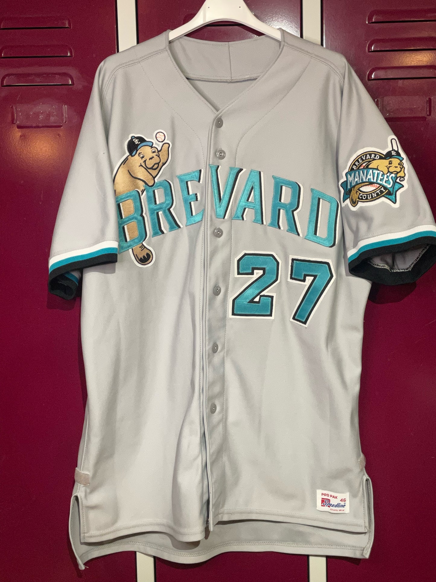 SPEEDLINE BREVARD COUNTY MANATEES BASEBALL JERSEY SZ: 46 = XL