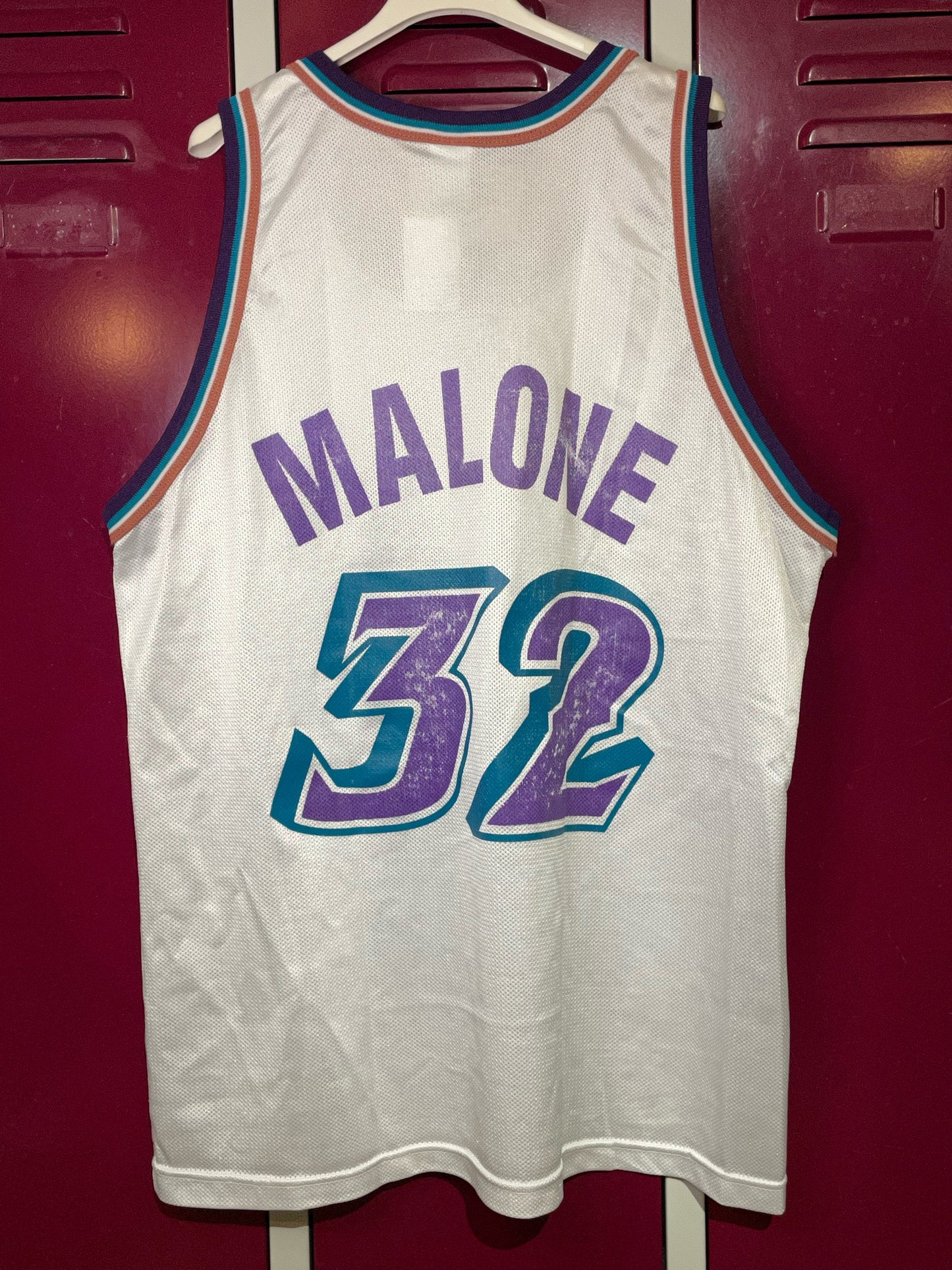 VINTAGE CHAMPION UTAH JAZZ "KARL MALONE" NBA BASKETBALL JERSEY  SZ: 48