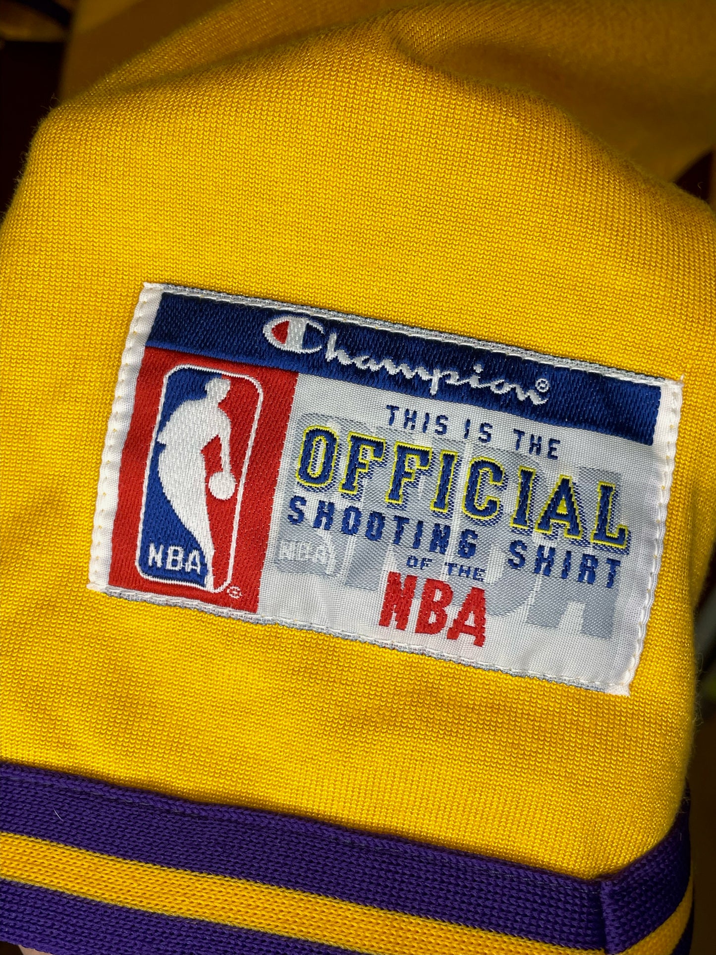 VINTAGE CHAMPION LOS ANGELES LAKERS NBA WARMUP SHIRT SZ: XL