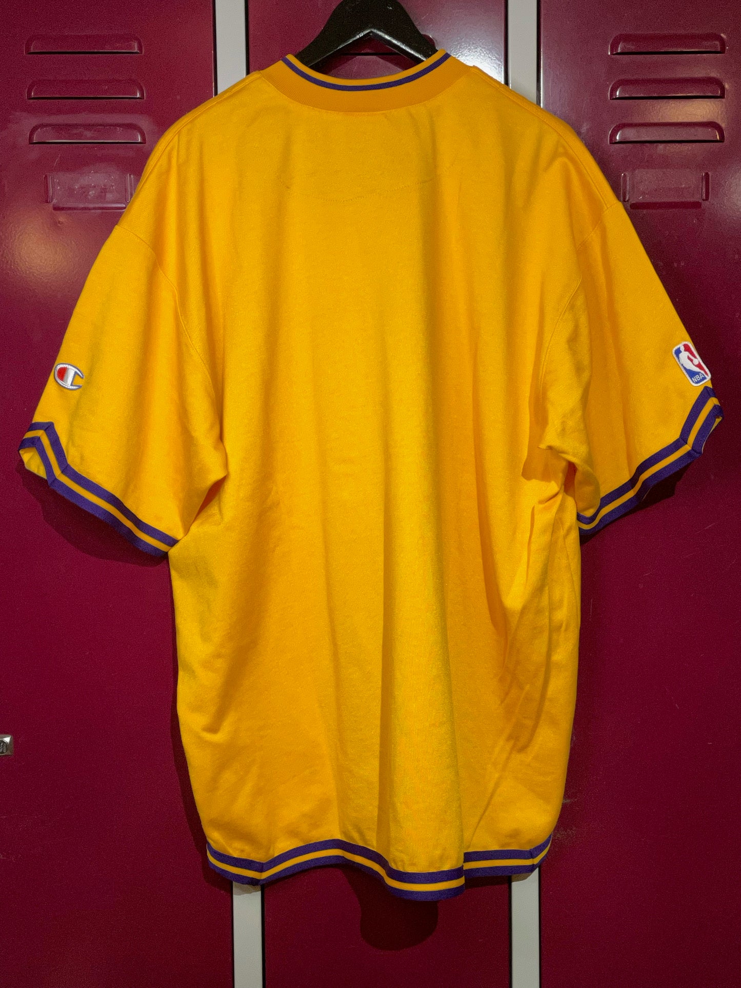VINTAGE CHAMPION LOS ANGELES LAKERS NBA WARMUP SHIRT SZ: XL