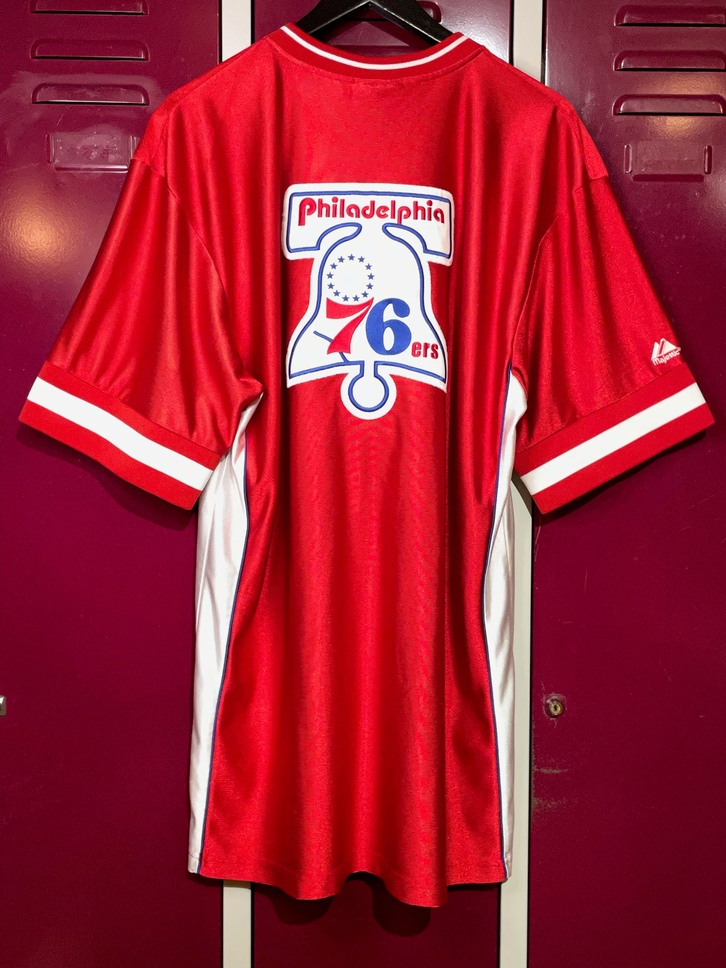 VINTAGE MAJESTIC 76ERS PHILADELPHIA SIXERS NBA WARMUP SHIRT ZIP SZ: XL