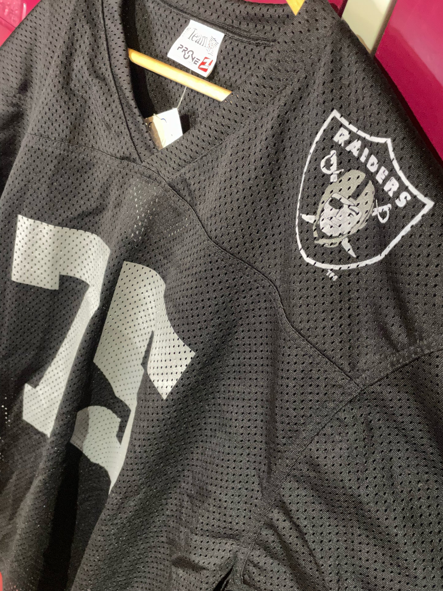 "DS" VINTAGE 90s PRO ONE LOS ANGELES RAIDERS "75" NFL JERSEY  SZ: One size