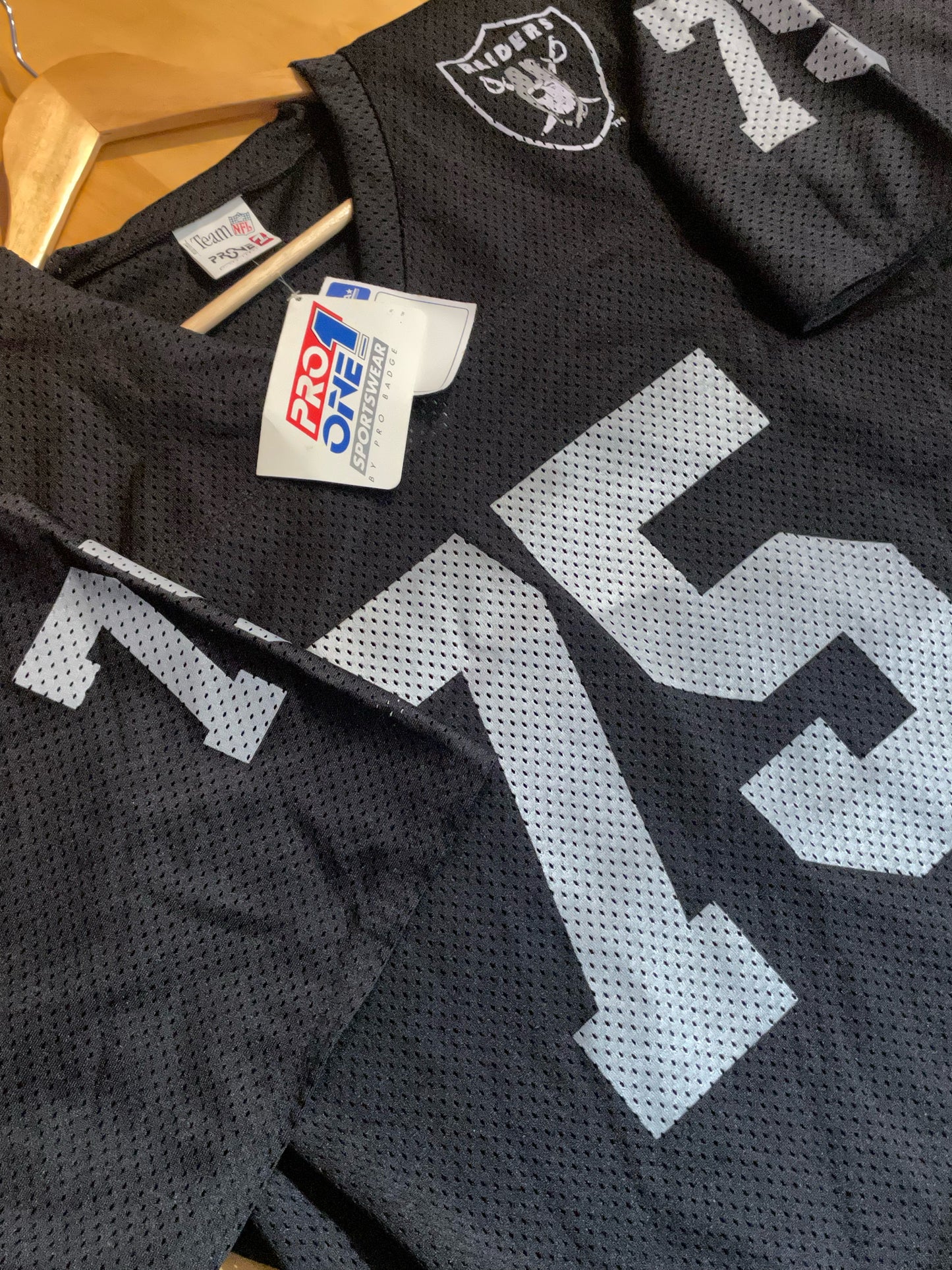 "DS" VINTAGE 90s PRO ONE LOS ANGELES RAIDERS "75" NFL JERSEY  SZ: One size