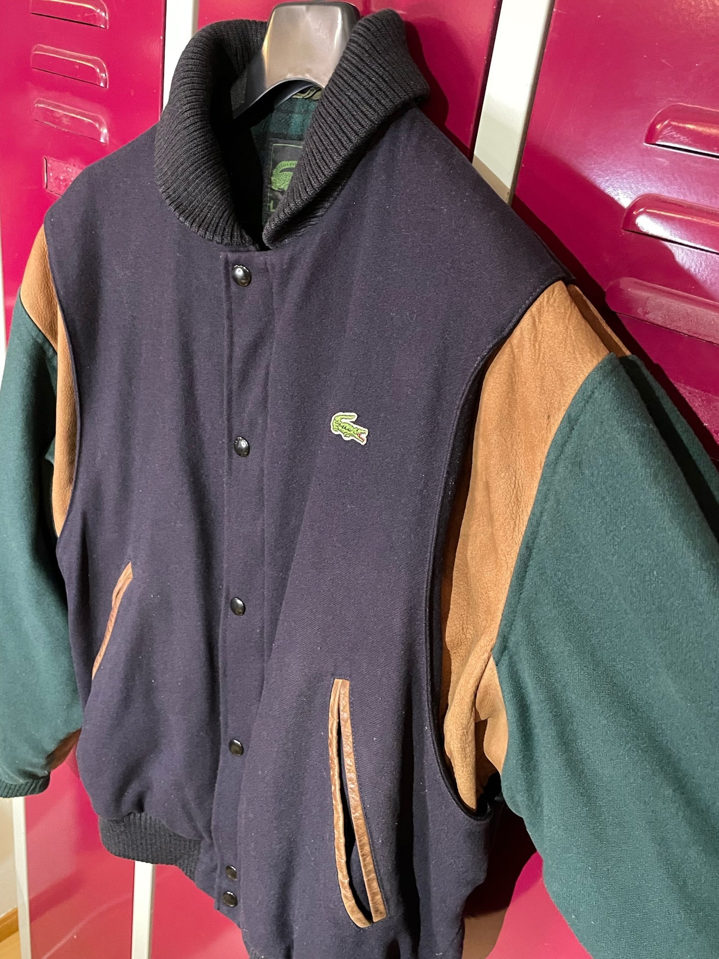 LACOSTE VINTAGE WOOL & SUEDE JACKET SZ: 5/L