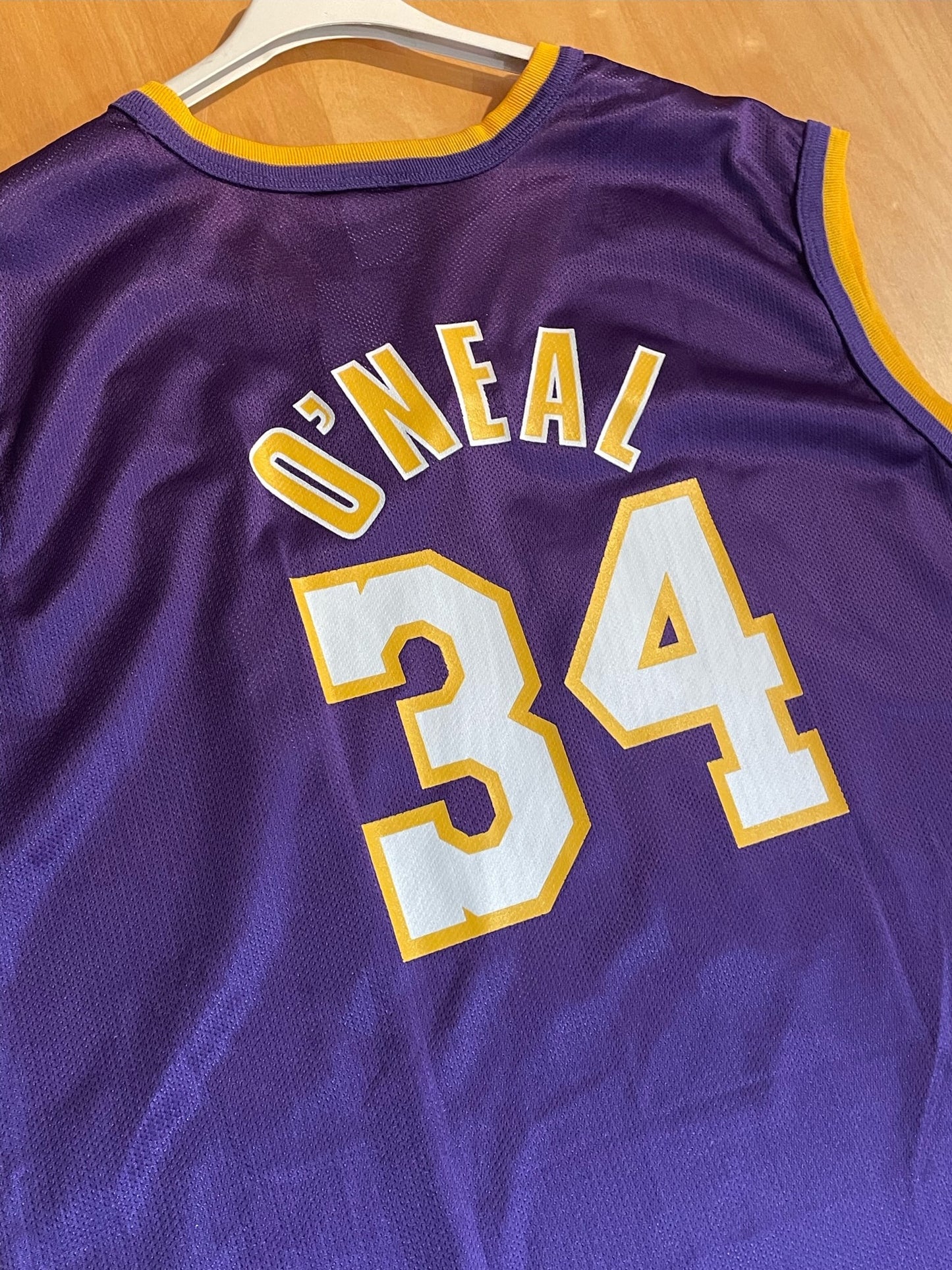 VINTAGE CHAMPION LOS ANGELES LAKERS "SHAQUILLE O'NEAL" NBA JERSEY  SZ: 44