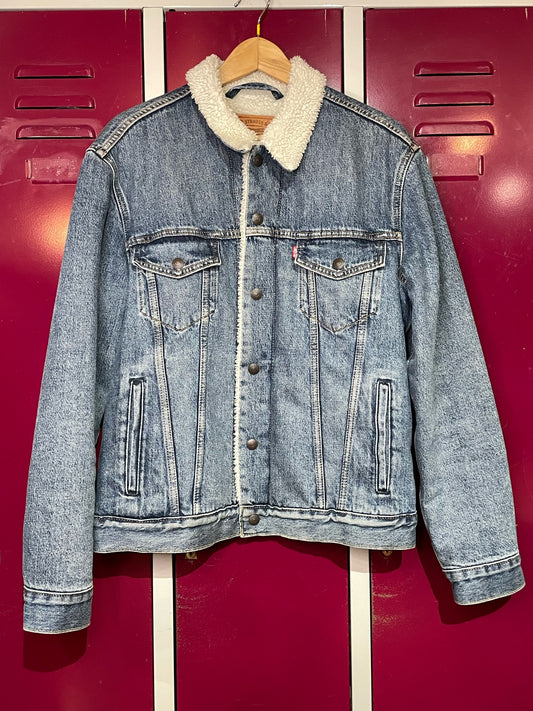 LEVI'S SHERPA DENIM JACKET SZ: M